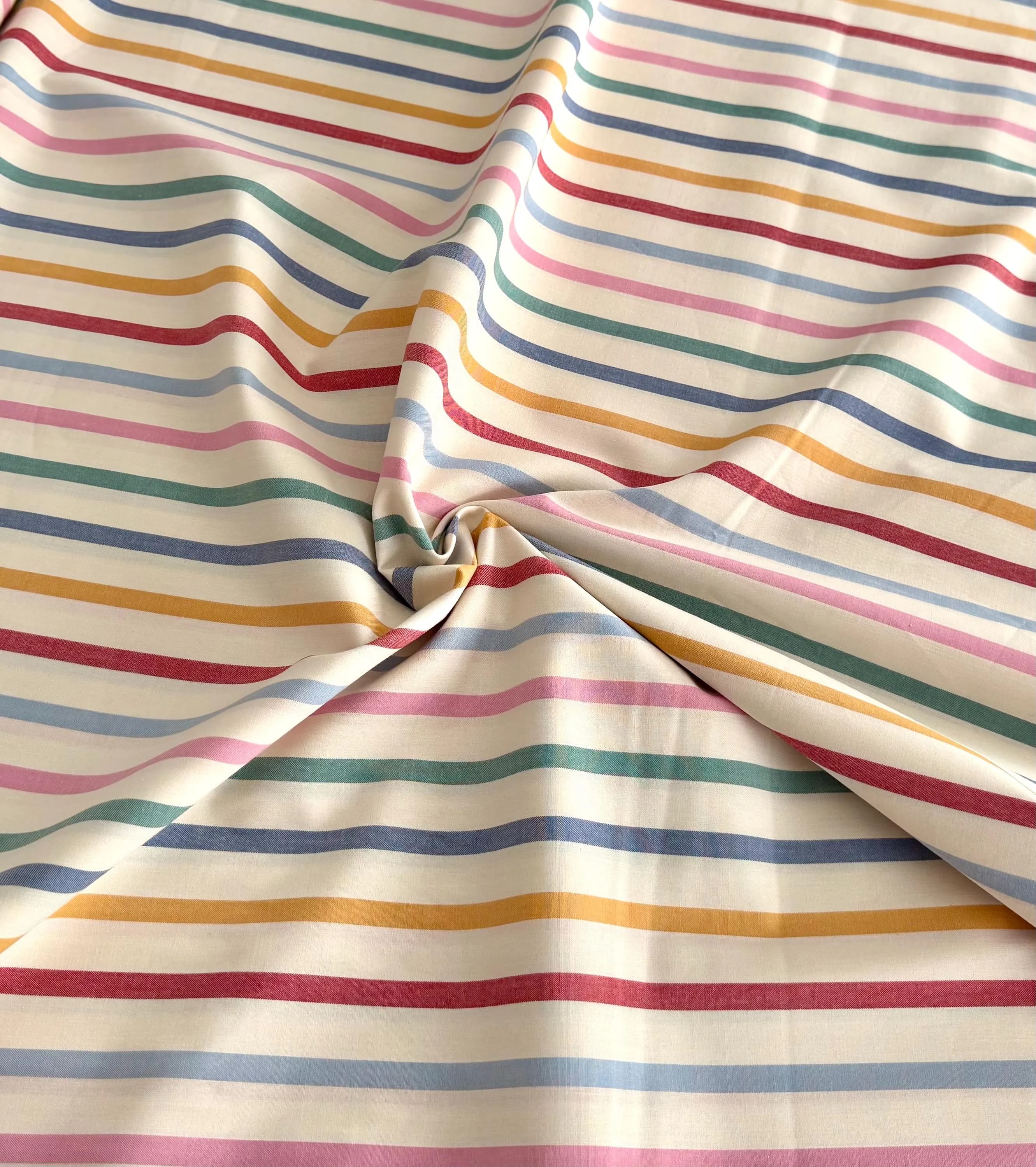 Stripe in SUN DRESS - Picnic Wovens by Suzy Quilts, Art Gallery Fabrics | Yarn Dyed Woven, AGF Fabric By the Yard, 100% Cotton