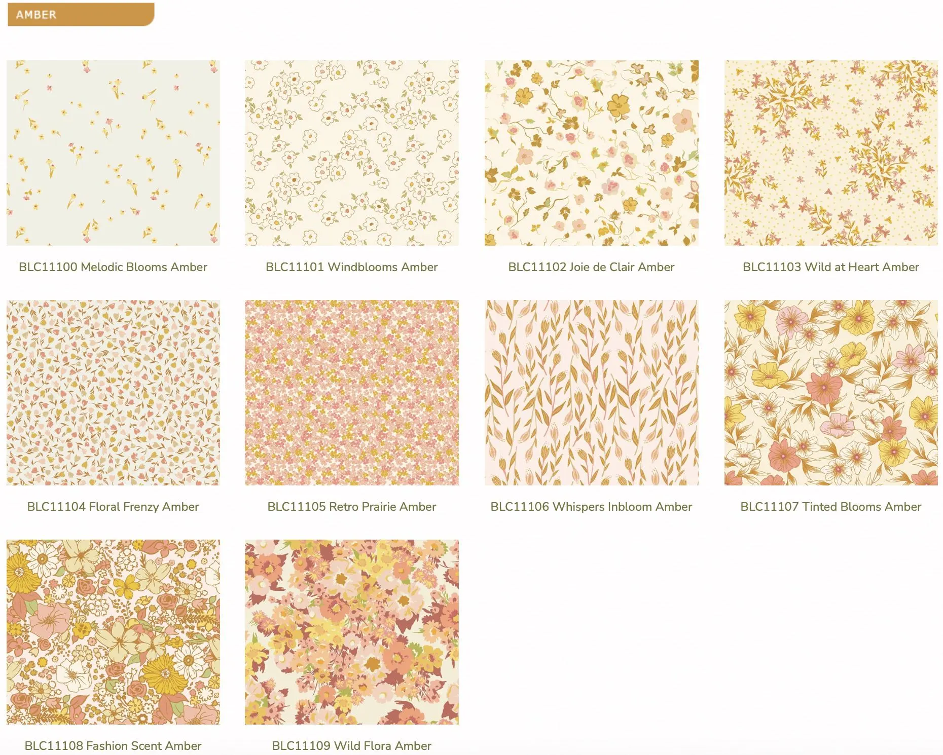 Bloomcore in AMBER by Art Gallery Fabrics | 10 Fat Quarter Bundle, Fabric Wonders | low volume floral prints in yellow, gold | AGF Studios - image 4
