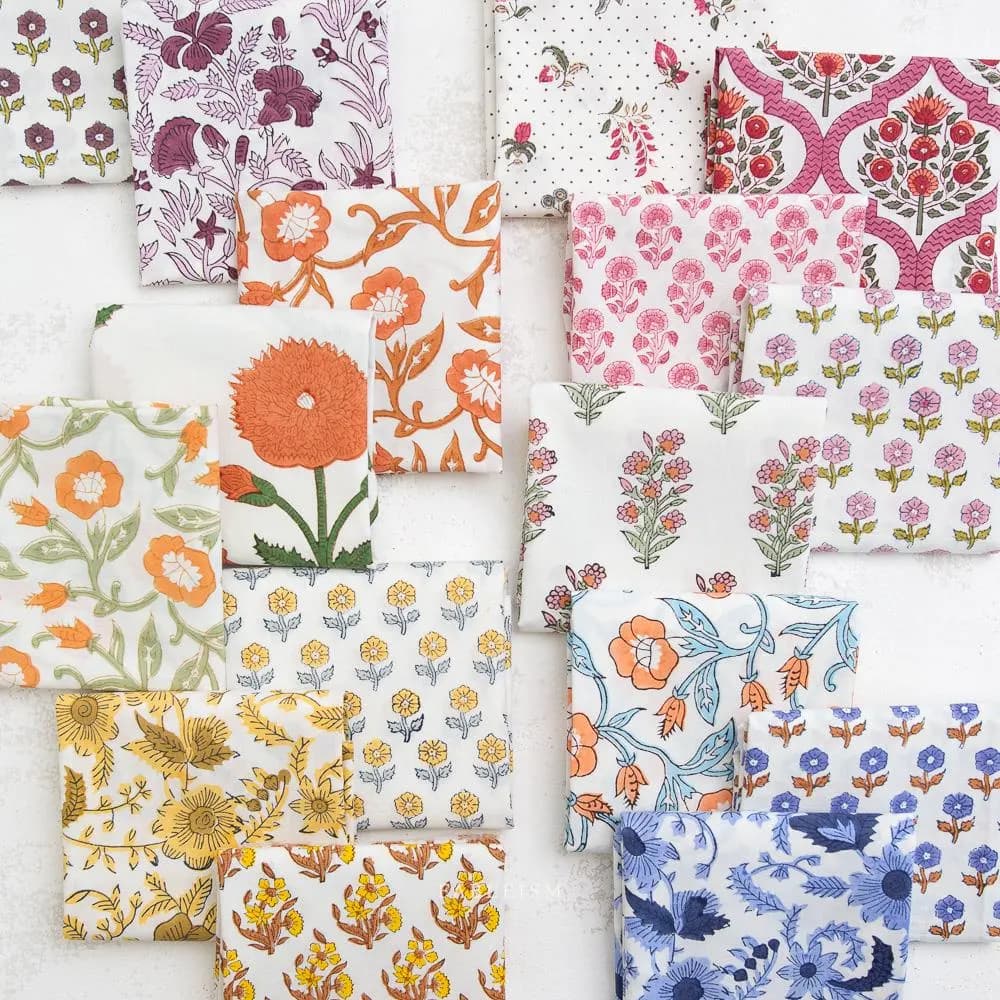 Wild Floral in Blushing - Indian Block Prints: Cottage, Fableism Supply Co | 100% Cotton - image 5