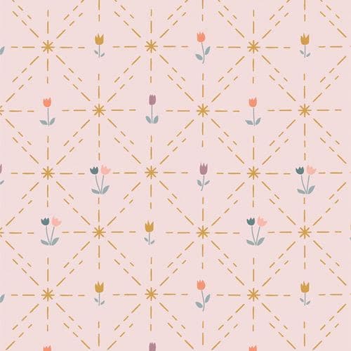 Twinkle Trellis - GeoBloom | Art Gallery Fabrics, Sewcial Bee Collective - pale purple/multicolor, modern floral print, multicolor blender