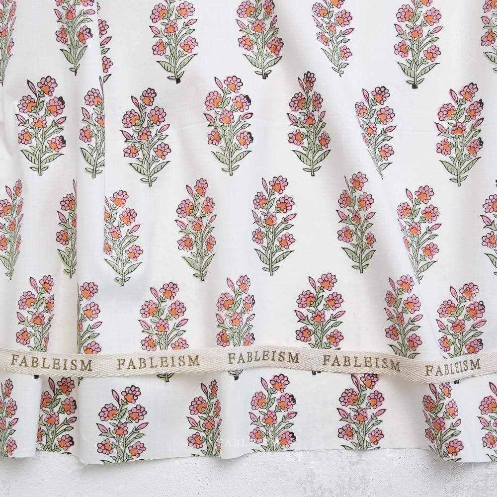 Wild Floral in Blushing - Indian Block Prints: Cottage, Fableism Supply Co | 100% Cotton - image 4