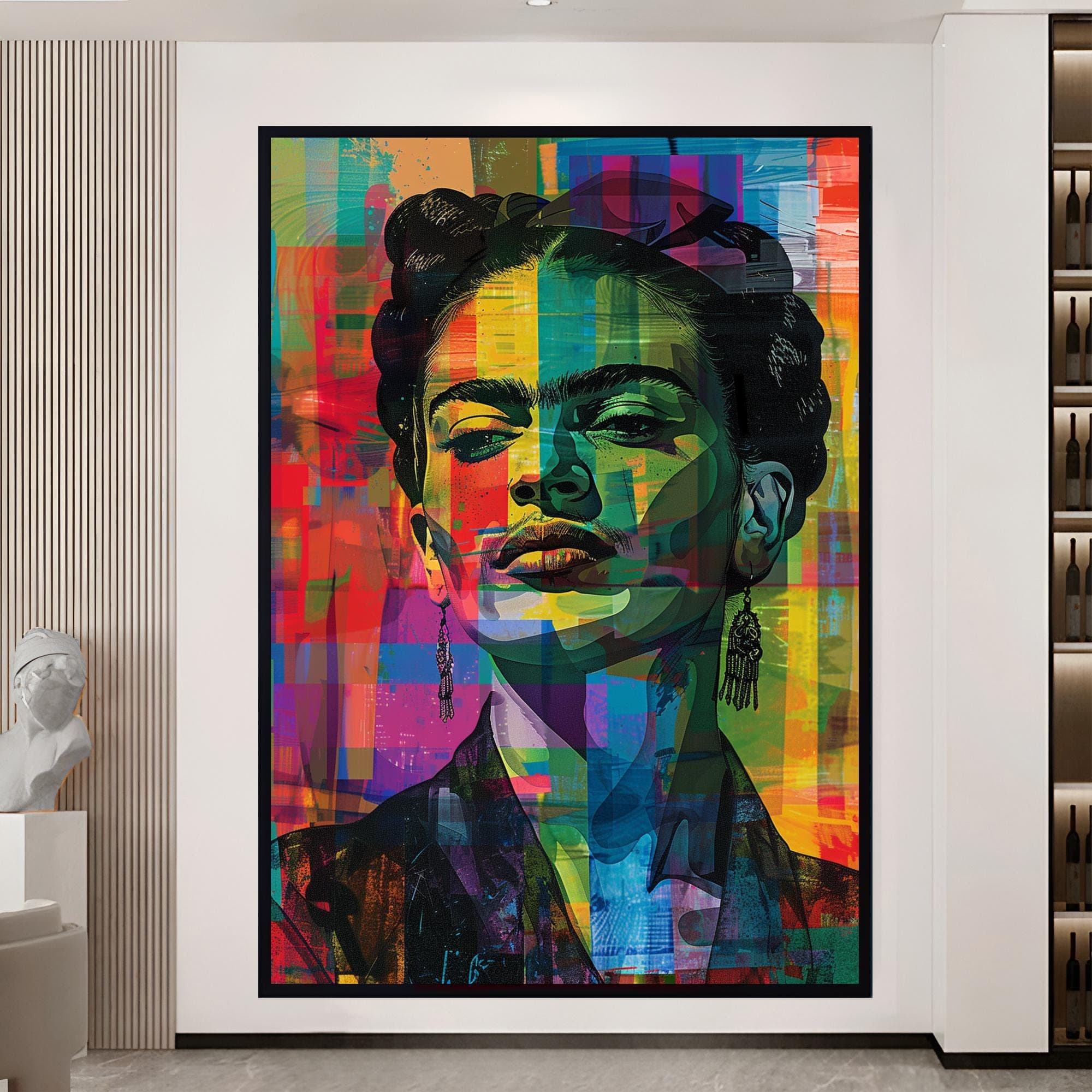 Frida Kahlo Pop Art Canvas,  Modern Mexican Artist Portrait, Artistic Home Decor, Feminist Icon Artwork, Unique Frida Kahlo Art Gift for Mom - image 4