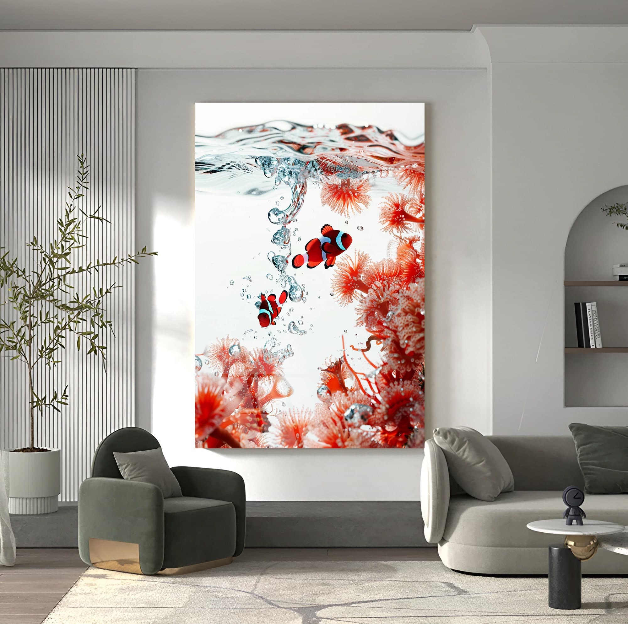 Clear aquarium decor Tempered Glass wall Art fish decor natural decor Ocean Wall Art Luxury wall art Wall hangings Large artwork Home decor - image 4