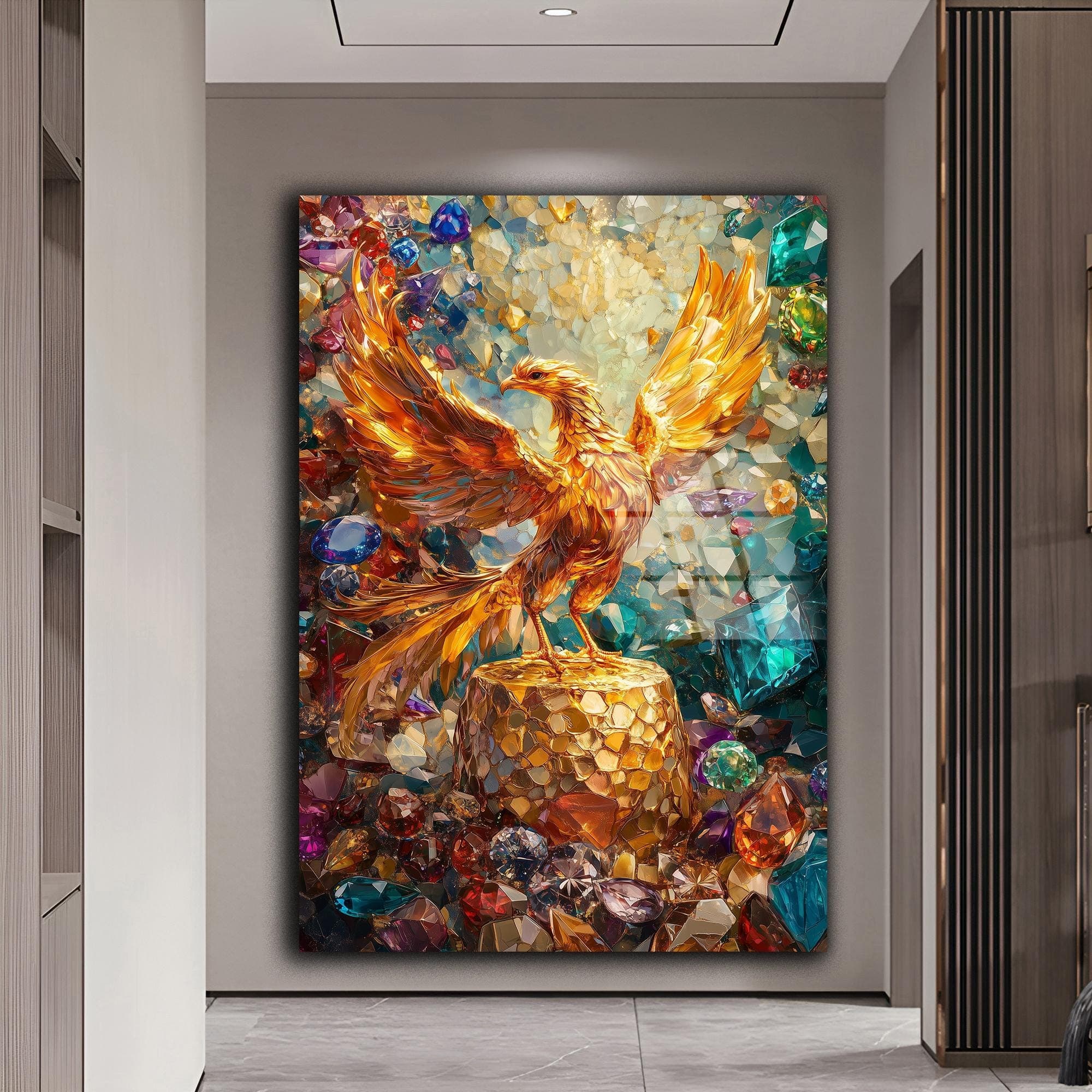 Phoenix Rising Wall Art Mythological Art Phoenix Wall Art Tempered Glass Art Wall Hanging interior Design Luxury Wall Art Housewarming Gift - image 4