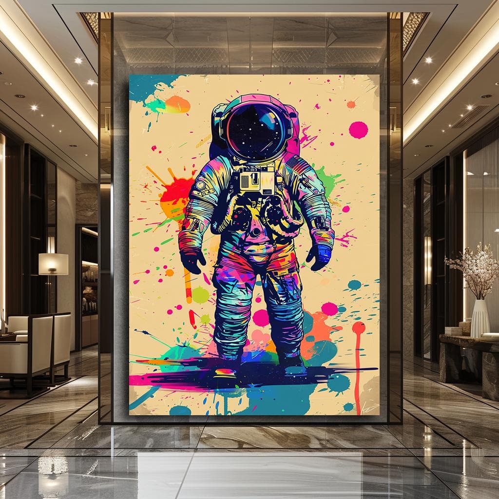 Astronaut Art Space Decor Science Gift Framed Artwork Large Wall Art Modern Unique Street Graffiti Decor Printable Wall Art Minimalist Art - image 4