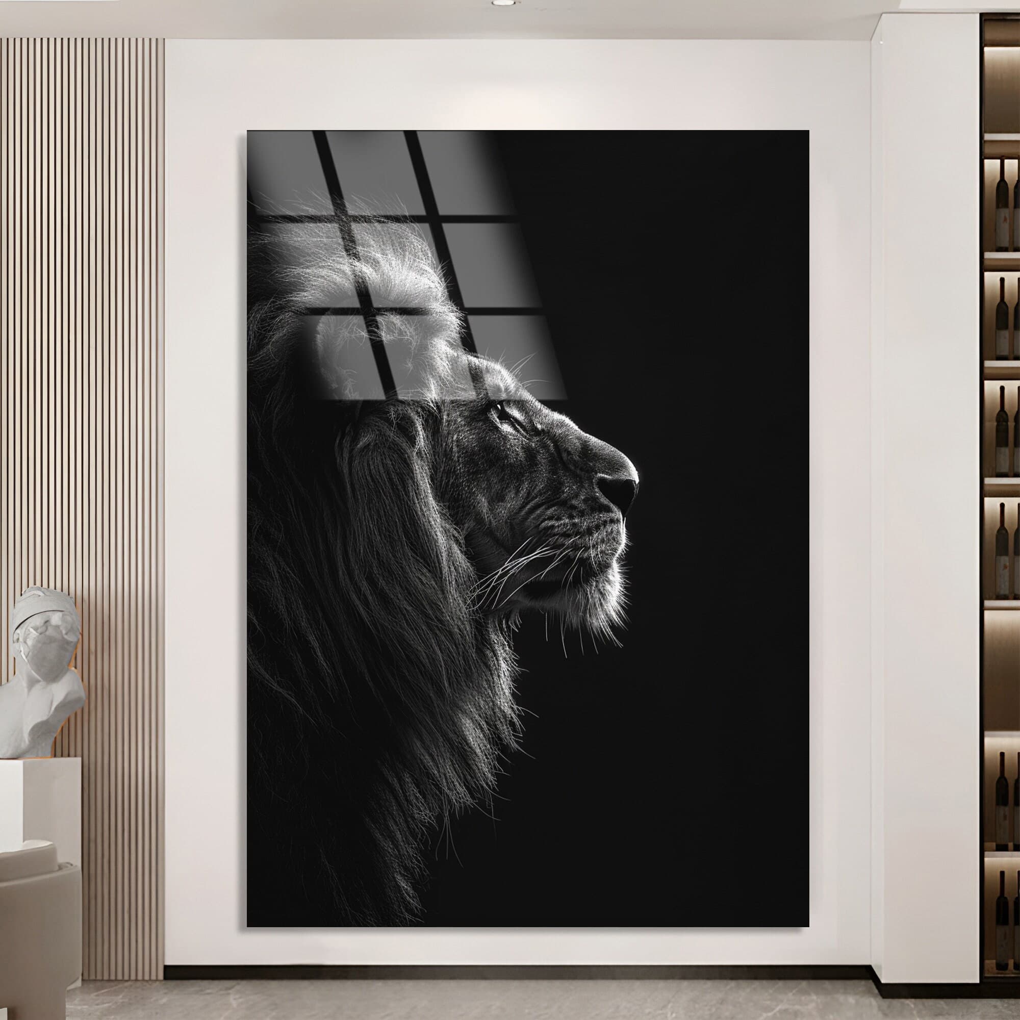 Temered Glass Wall Art, Lion Design Lion Wall Art İnterior Decor Wall Hangings Large Art Housewarming Gift Nursery Artwork Wild Design - image 5