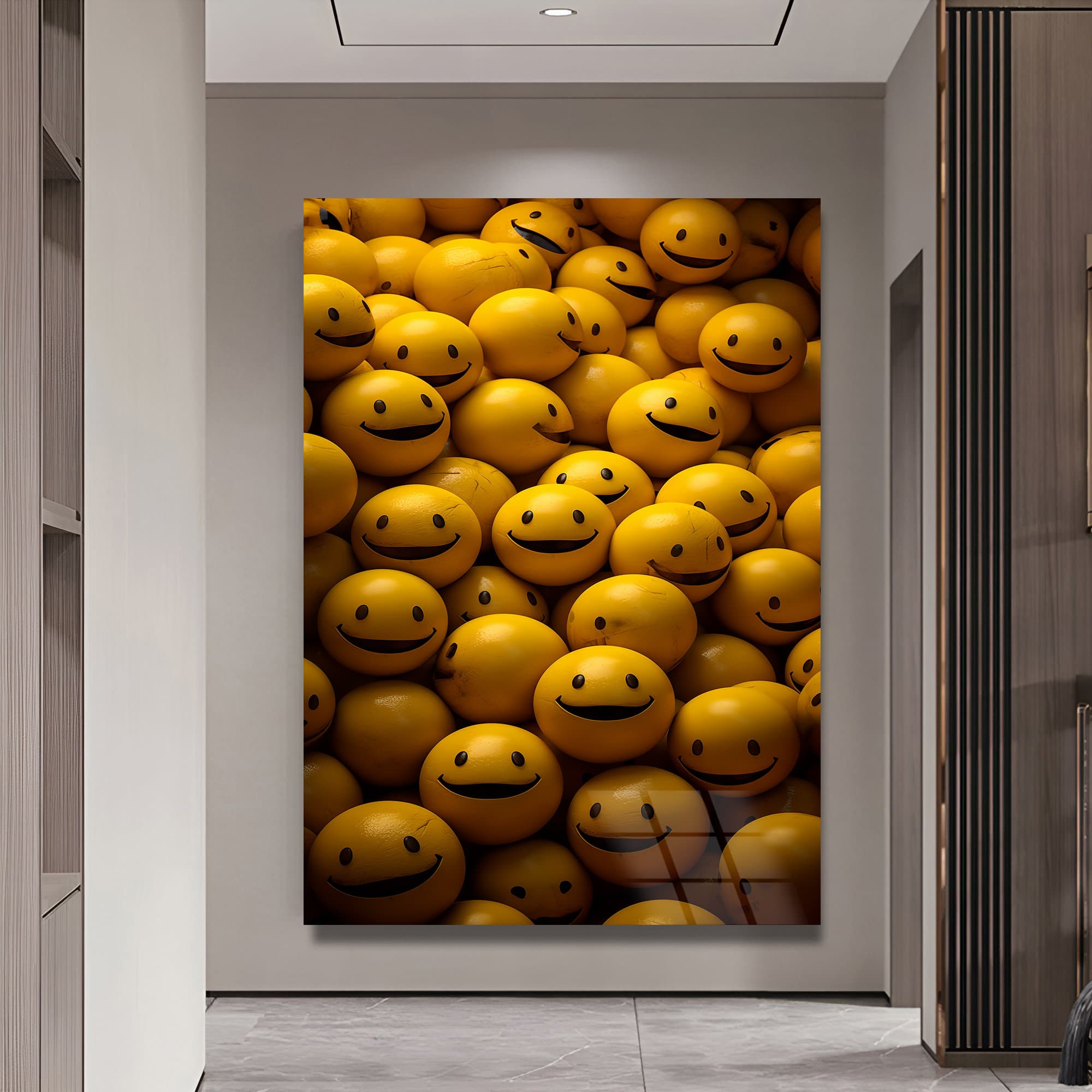 Tempered glass wall art smile wall decor funny wall art gift for kids kids wall decor nursery wall art housewarming gift large artwork - image 3