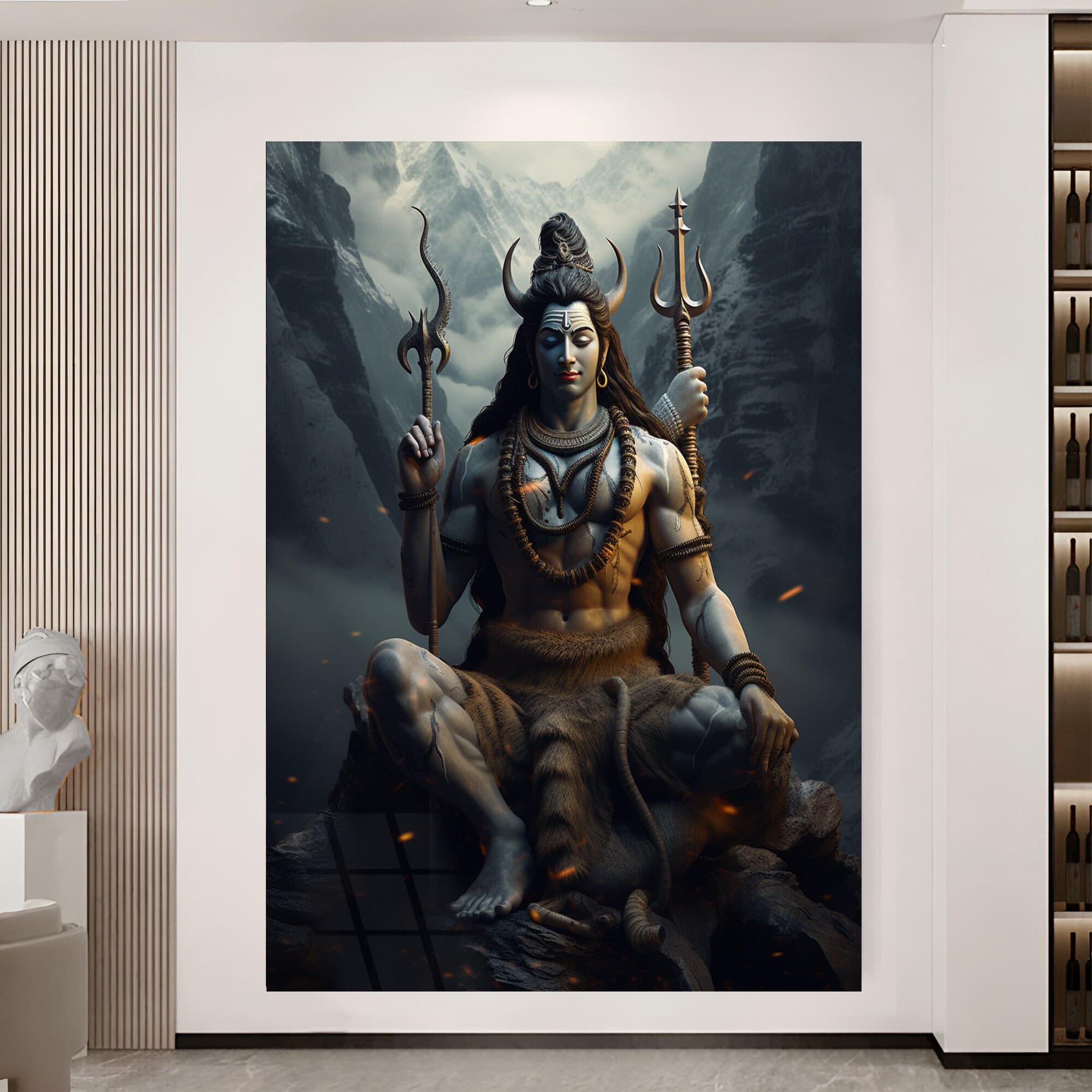God Shiva Wall Art, Indian God Wall Art, Shiva Glass Print, Indian Gods Wall Decor, Home Decor, Wall Art Gift, Wall Art, Livingroom Wall Art - image 5