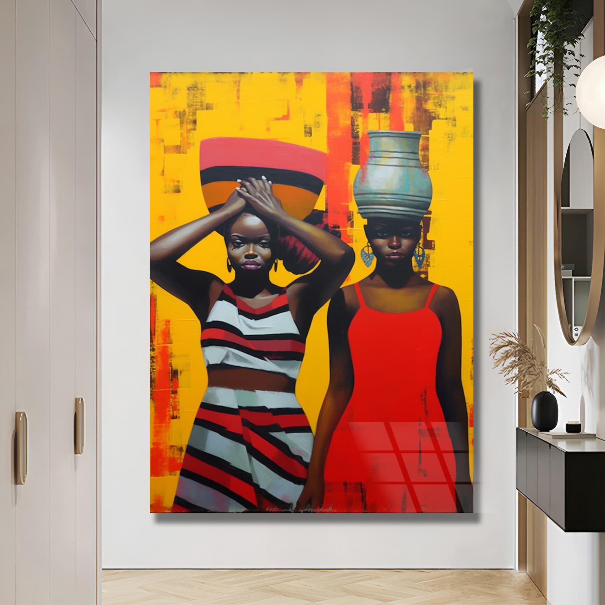 Tribal Wall Art, African Culture Glass Art, African Woman Art, Glass Art, Wall Hanging, Luxury Wall Art Gift For mom, Fashion Wall Decor Art - image 5