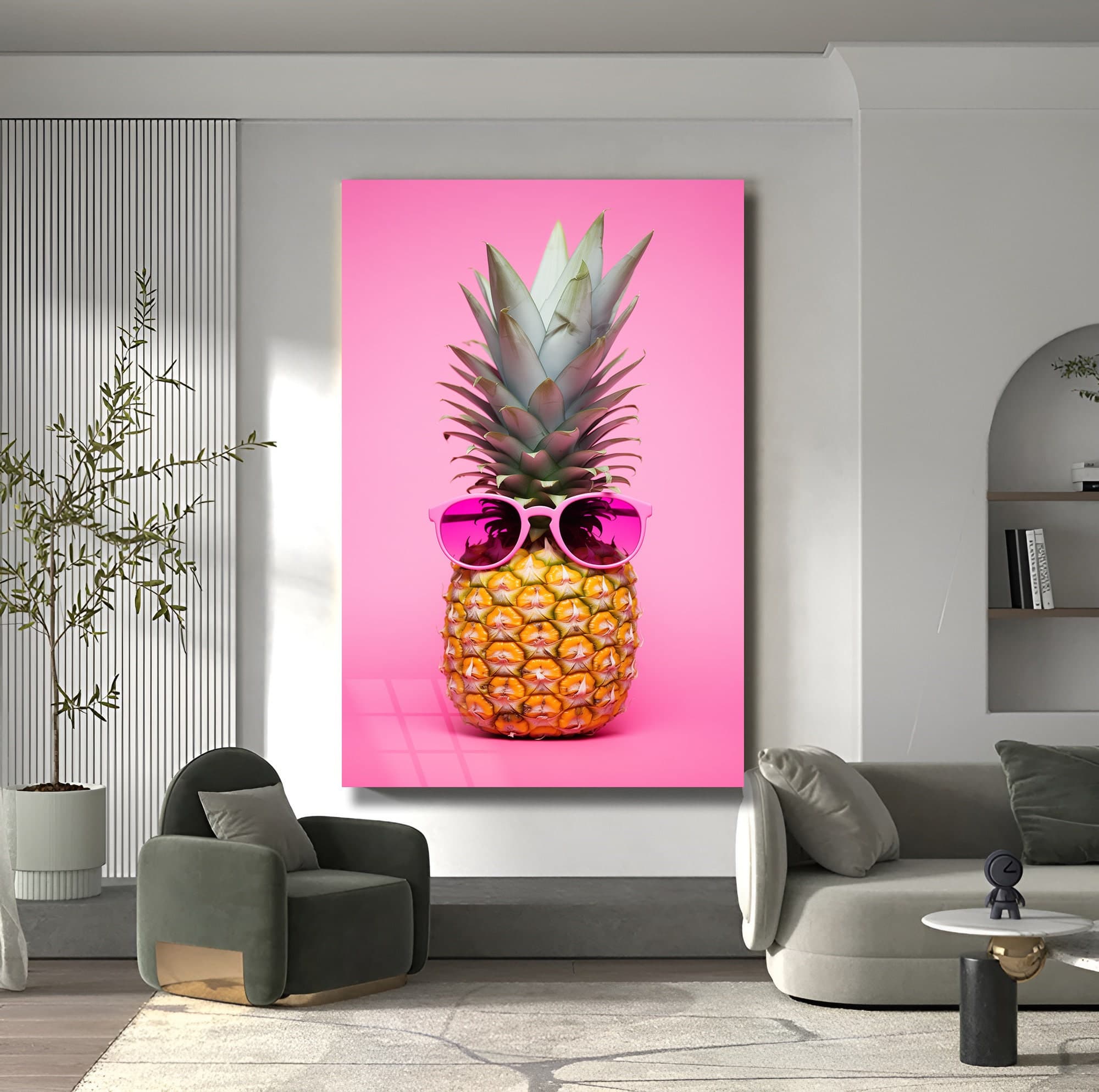 Pineapple Wall Art, Fashion Wall Art, Fruit Glass Art, Kitchen Wall Art, Cool Wall Art, Tropical Island Wall Decor, glass Art, Wall Hanging - image 5