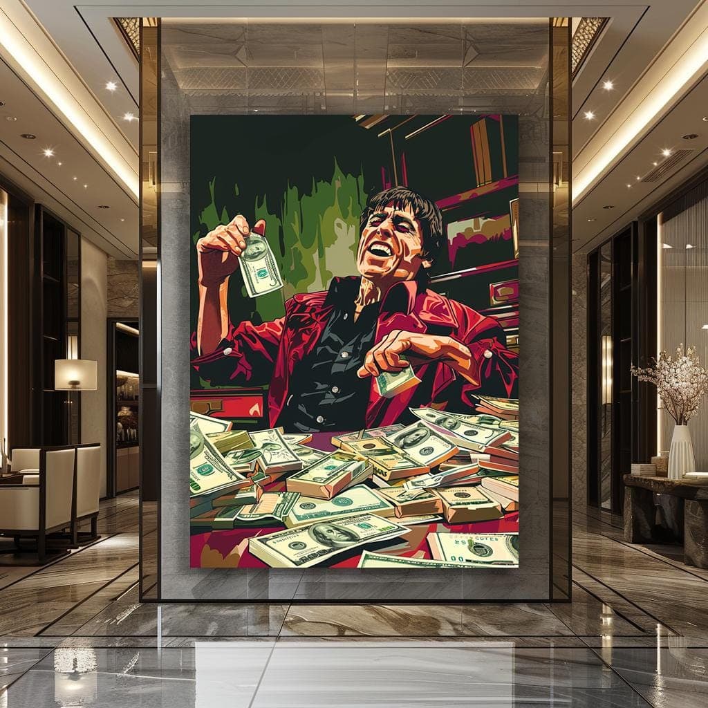 Scarface Canvas, Tony Montana Wall Art, Al Pacino Wall Art  Large Wall Art, Vintage Scarface Canvas, Black Framed Canvas Dad Gift ideas - image 5