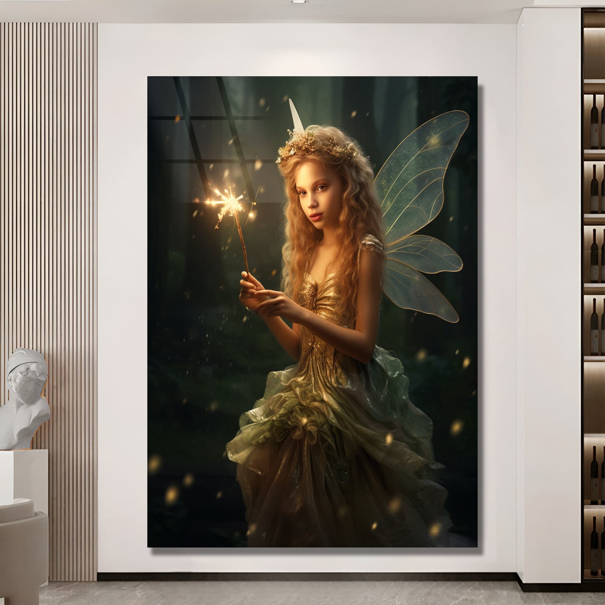 Fairy Girl Wall Art, Fairy Glass Art, Kids Room Wall Art, Nursery Wall Decor, Office Wall Art, Luxury wall art, Home Decor, Wall Art Gifts - image 4