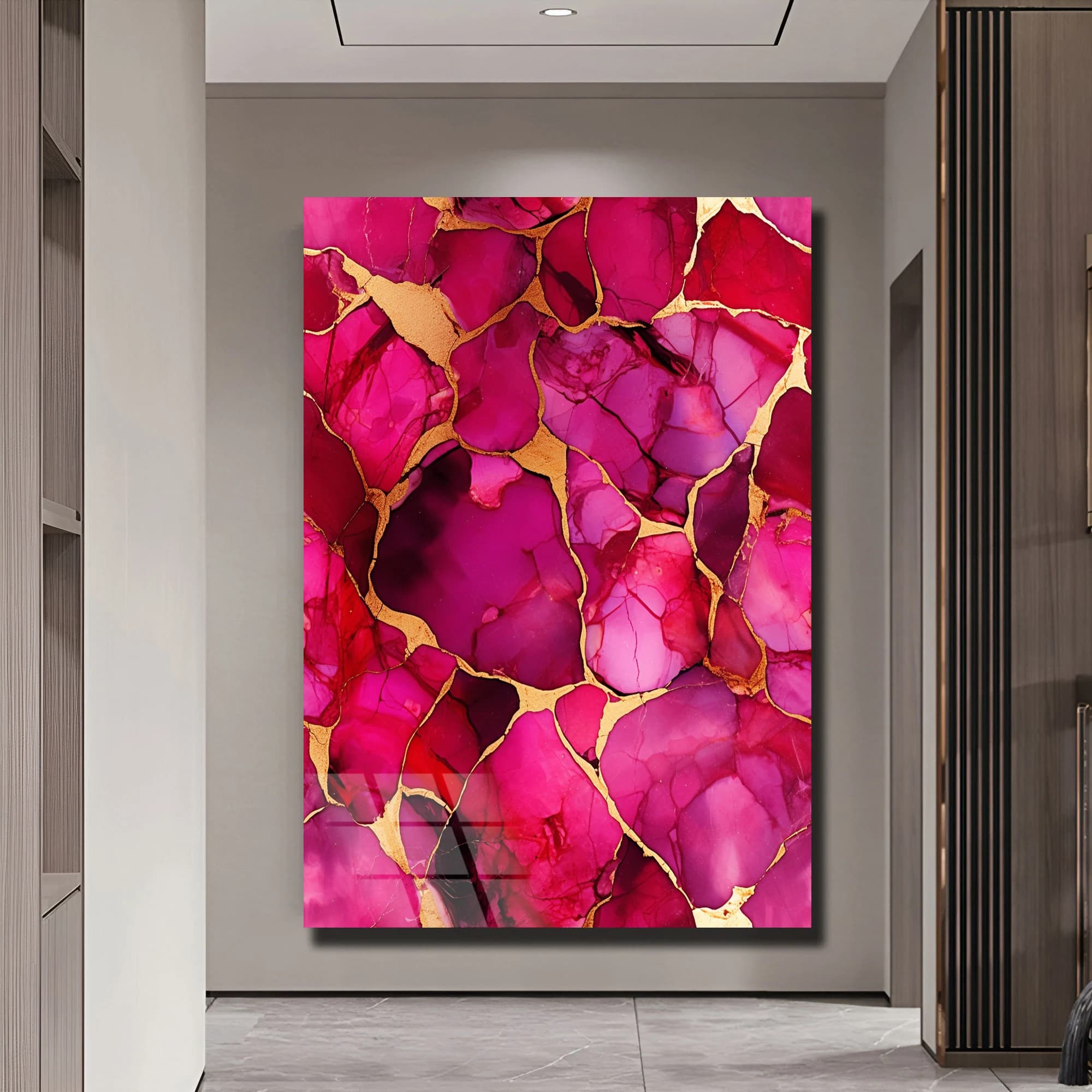 Pink Abstract Art, Marble Glass Art, Vibrant Glass Art, Luxury Wall Decor, Glass Art, Wall Hanging, Oversized Wall art, Gift for Home, Gift