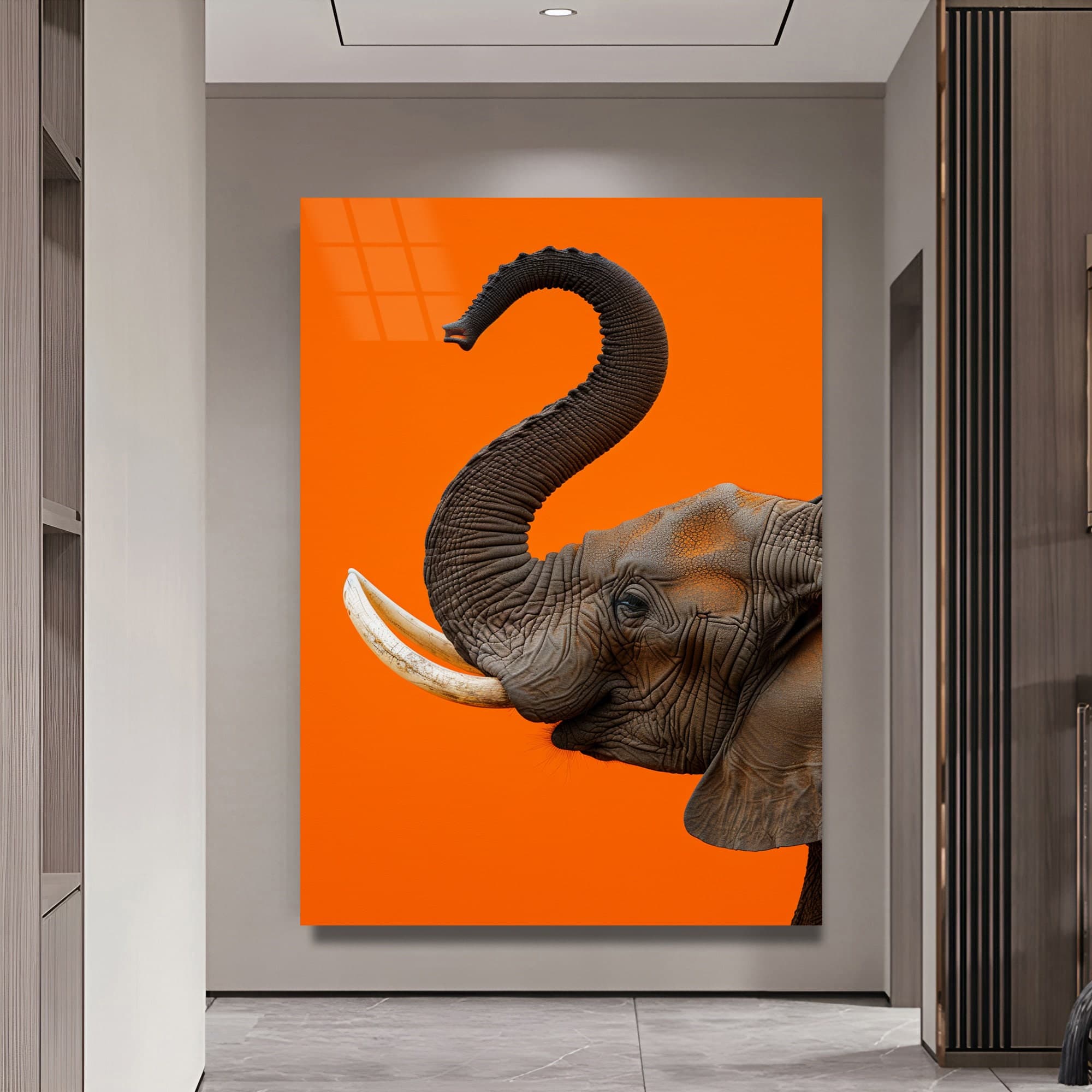 Framed Elephant Art Tempered glass art Safari Nursery decor elephant print wall hangings large artwork Framed wall art housewarming gifts - image 4