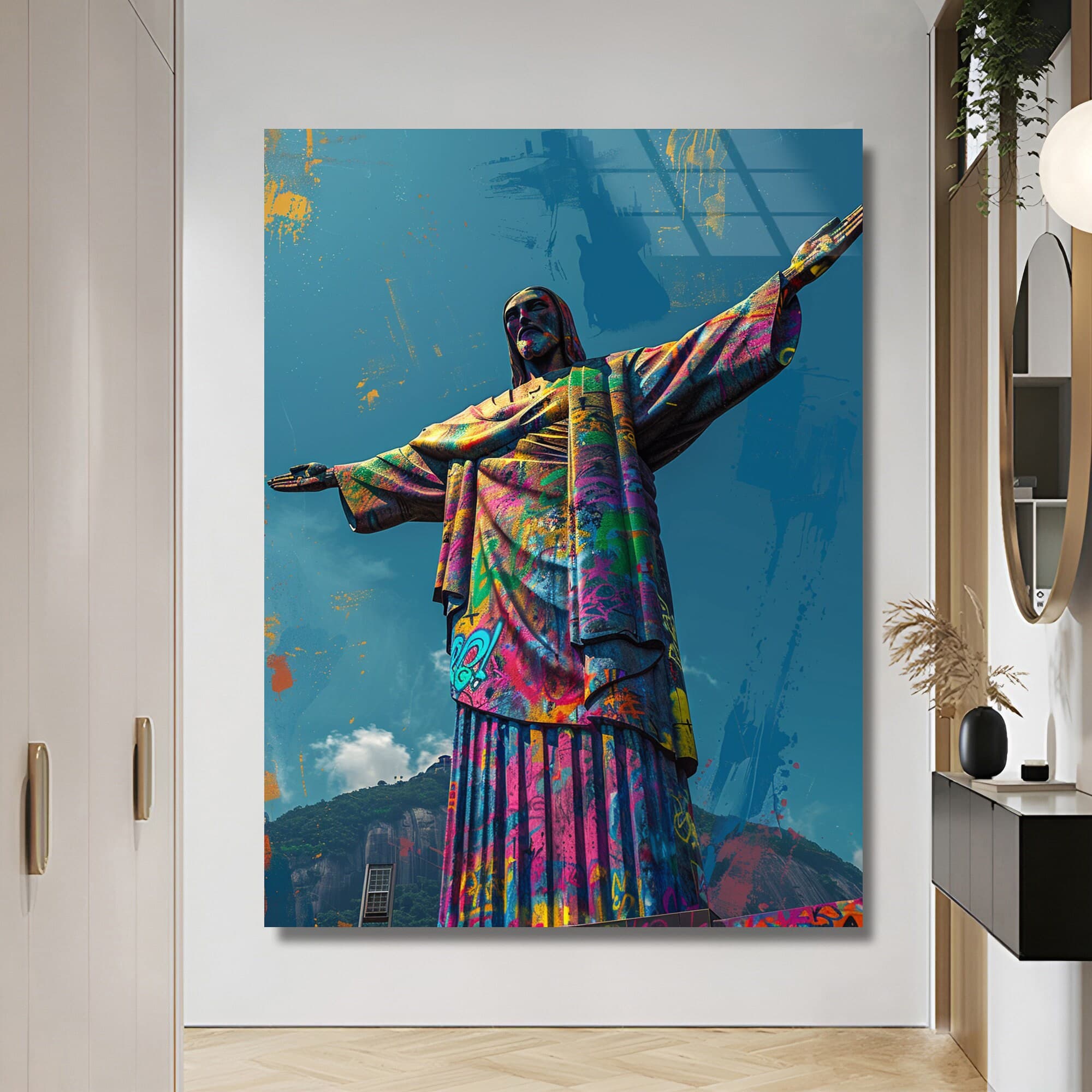 Tempered Glass Wall Art Jesus wall Decoration Christian art glass print extra large art wall hangings ready to hang housewarming gift - image 5