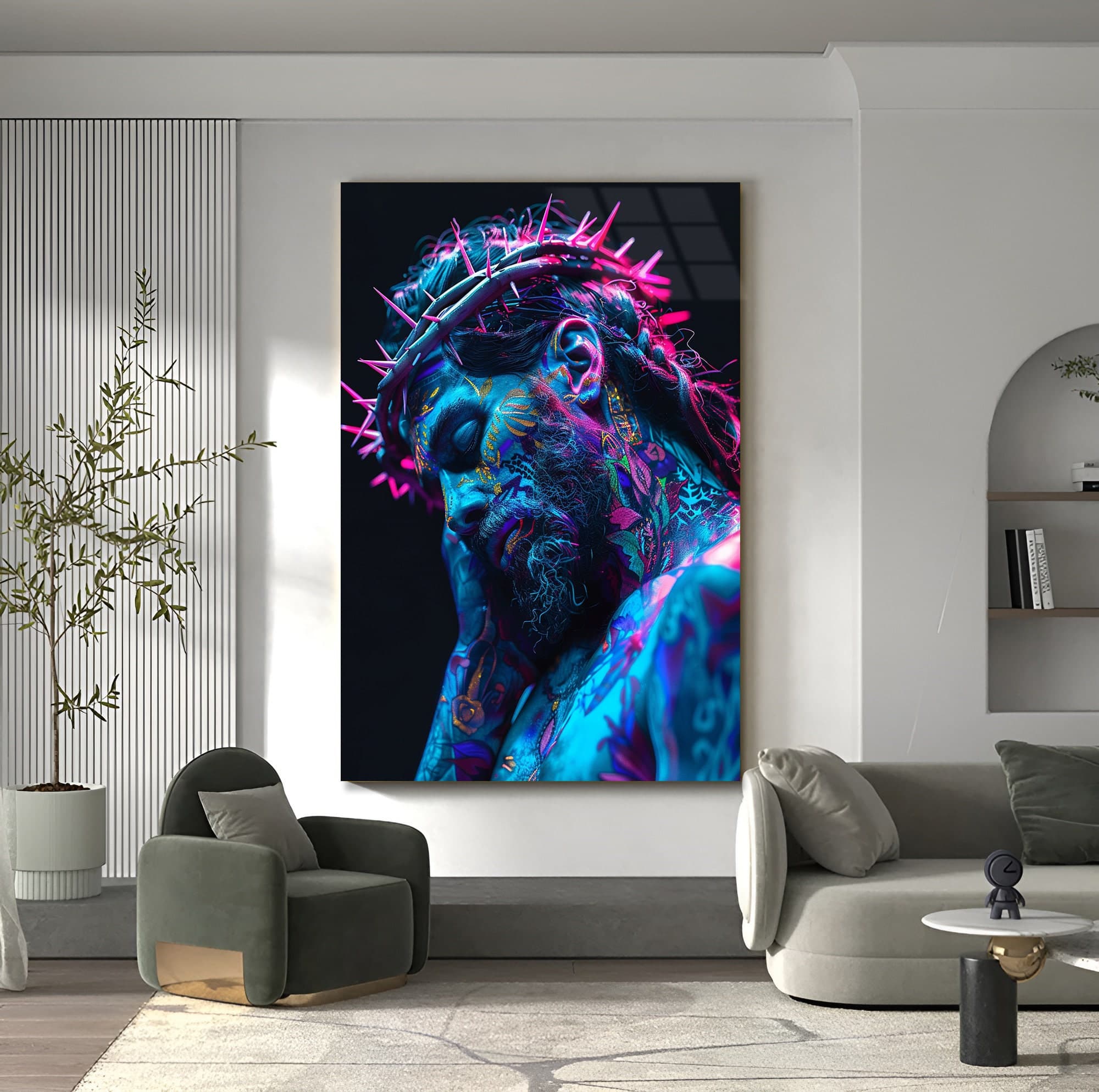 Jesus Wall Art Tempered Glass Wall Art christian decor church wall Art luxury wall art large wall decor wall hangings housewarming gifts - image 4