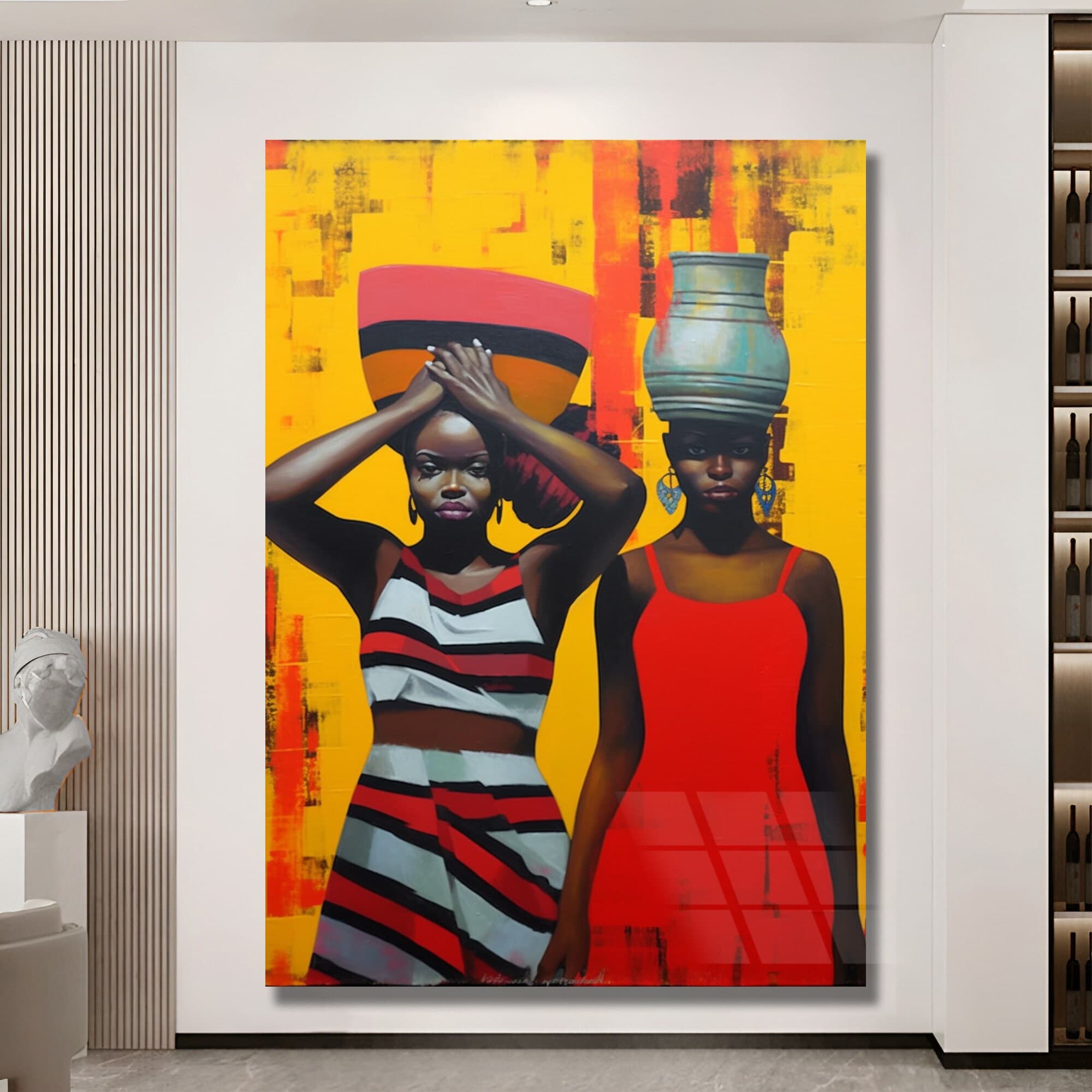 Tribal Wall Art, African Culture Glass Art, African Woman Art, Glass Art, Wall Hanging, Luxury Wall Art Gift For mom, Fashion Wall Decor Art - image 3