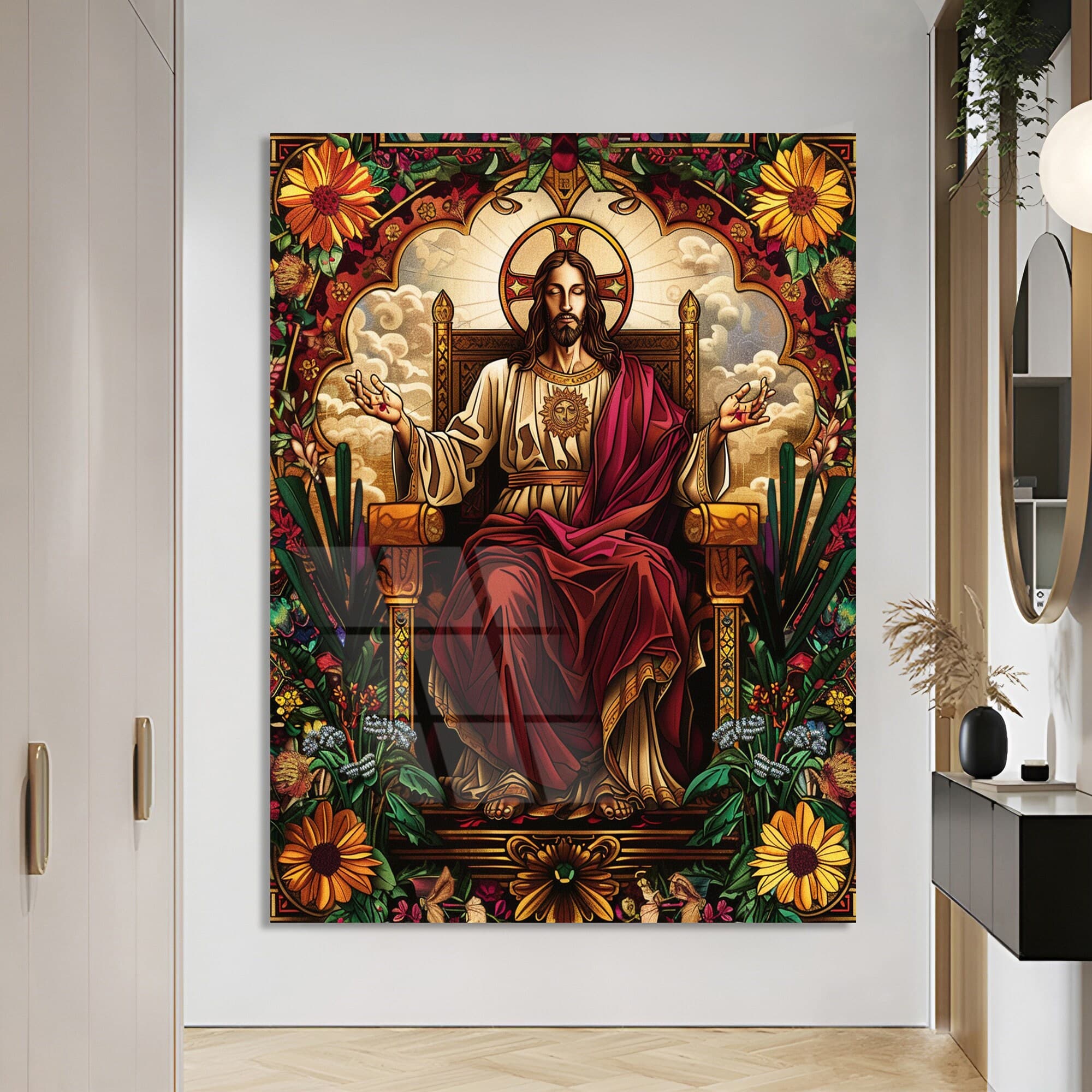 Jesus Stained Glass Art Tempered Glass Wall Art jesus Wall Decor, Stained Glass Art, Christian wall art, christian gift ready to hang gifts - image 3