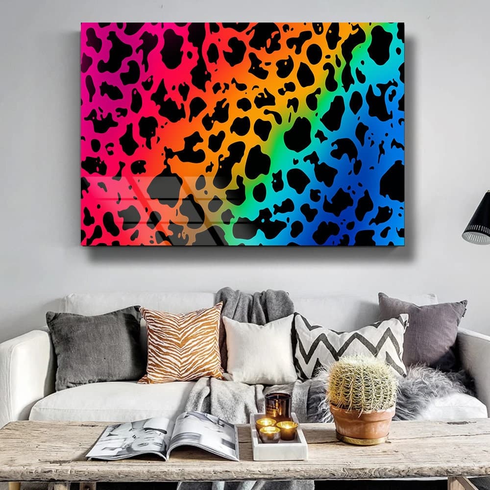 Abstract Glass Art Patterned wall decor Leopard Pattern Decoration, Art Glass, Large Wall Art, Art for livingroom, Luxury wall Art Home Art - image 3