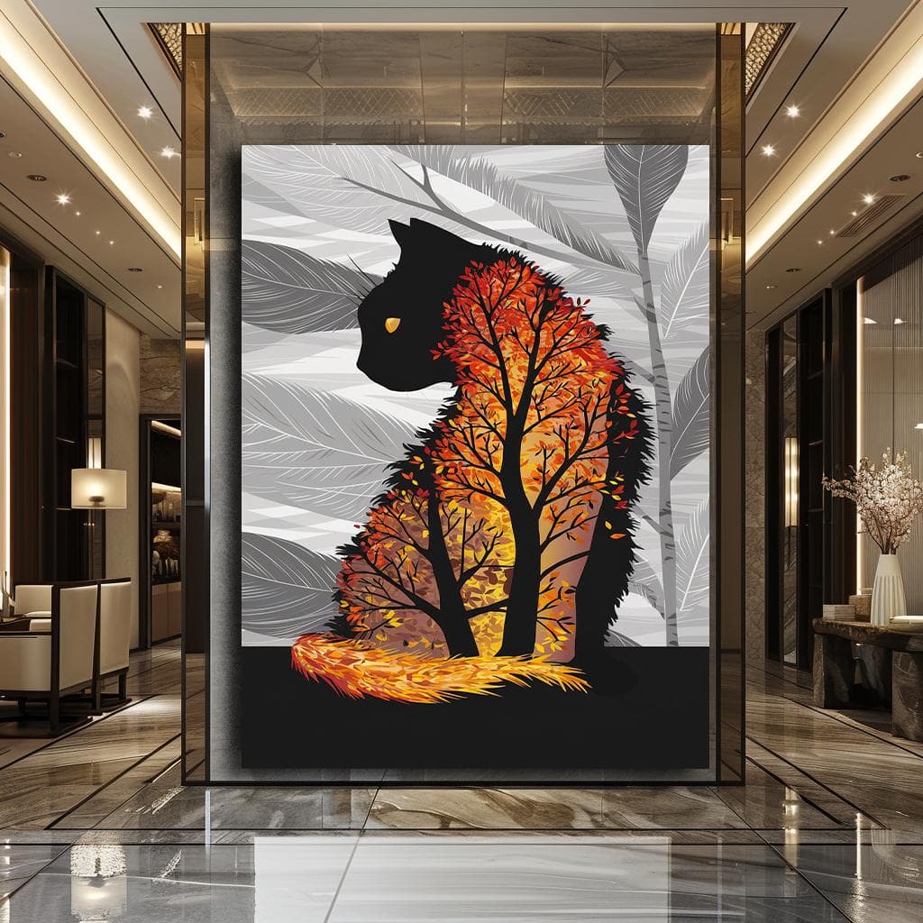Cat Decor Framed Wall Art Nature Themed Art Pet Gift Gift for Cat Mom Nursery Wall Art Cat Lover Gift Large Cat Wall Art Birthday Gift - image 5