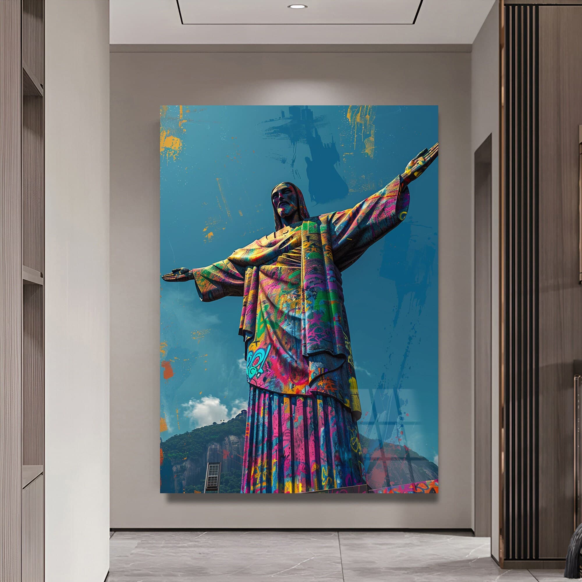 Tempered Glass Wall Art Jesus wall Decoration Christian art glass print extra large art wall hangings ready to hang housewarming gift - image 4