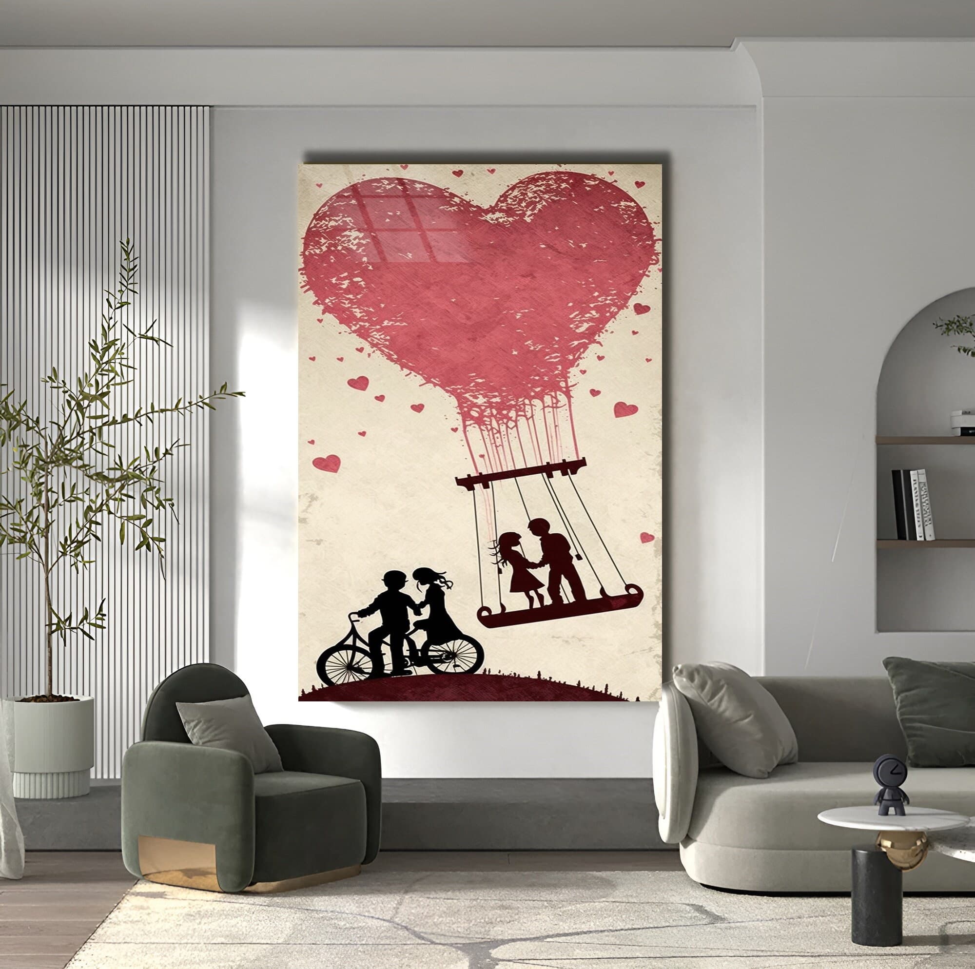 Banksy Wall Art, Love Glass Art, Valentine's Day Gift, Gift For Lover, glass Art, Large Wall Art, Christmas Gift, housewarming gift Wall Art - image 3