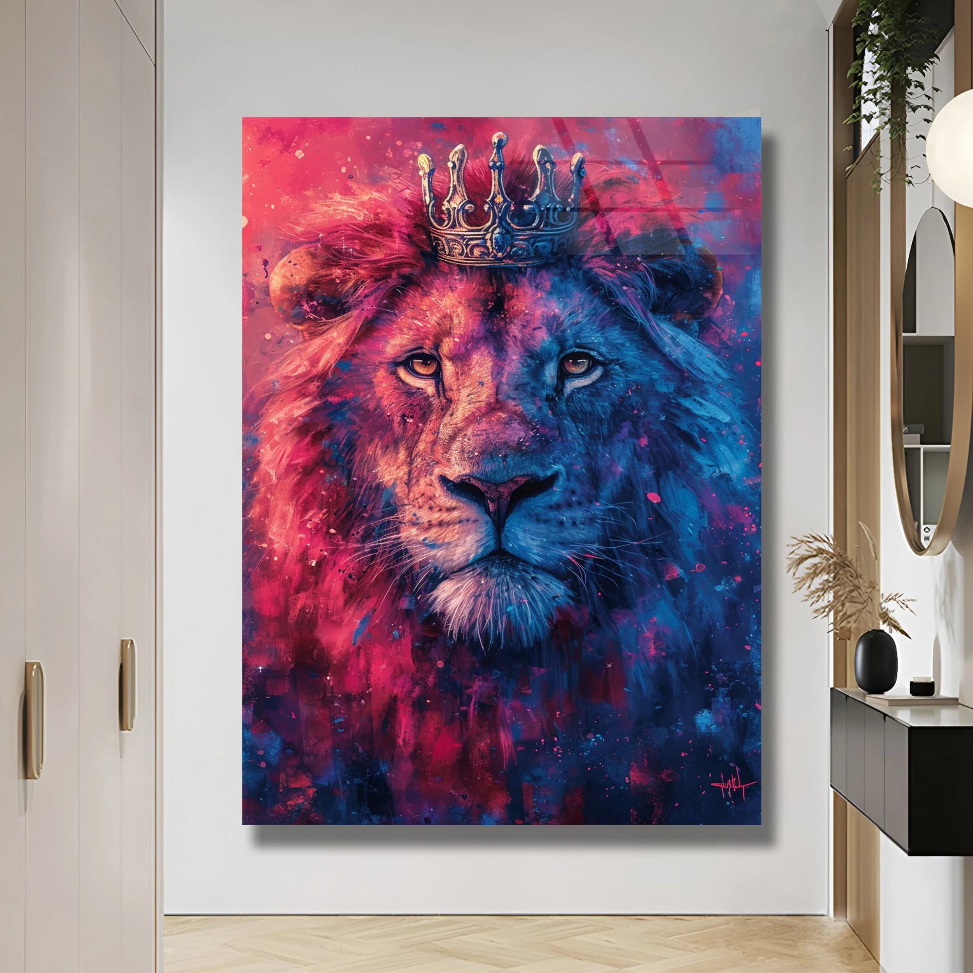 Lion Wall Art, Wild Animal Decor Lion Portrait Wall Hangings İnterior Decor Office Design Housewarming Gift Livingroom Decor Aesthetic Decor