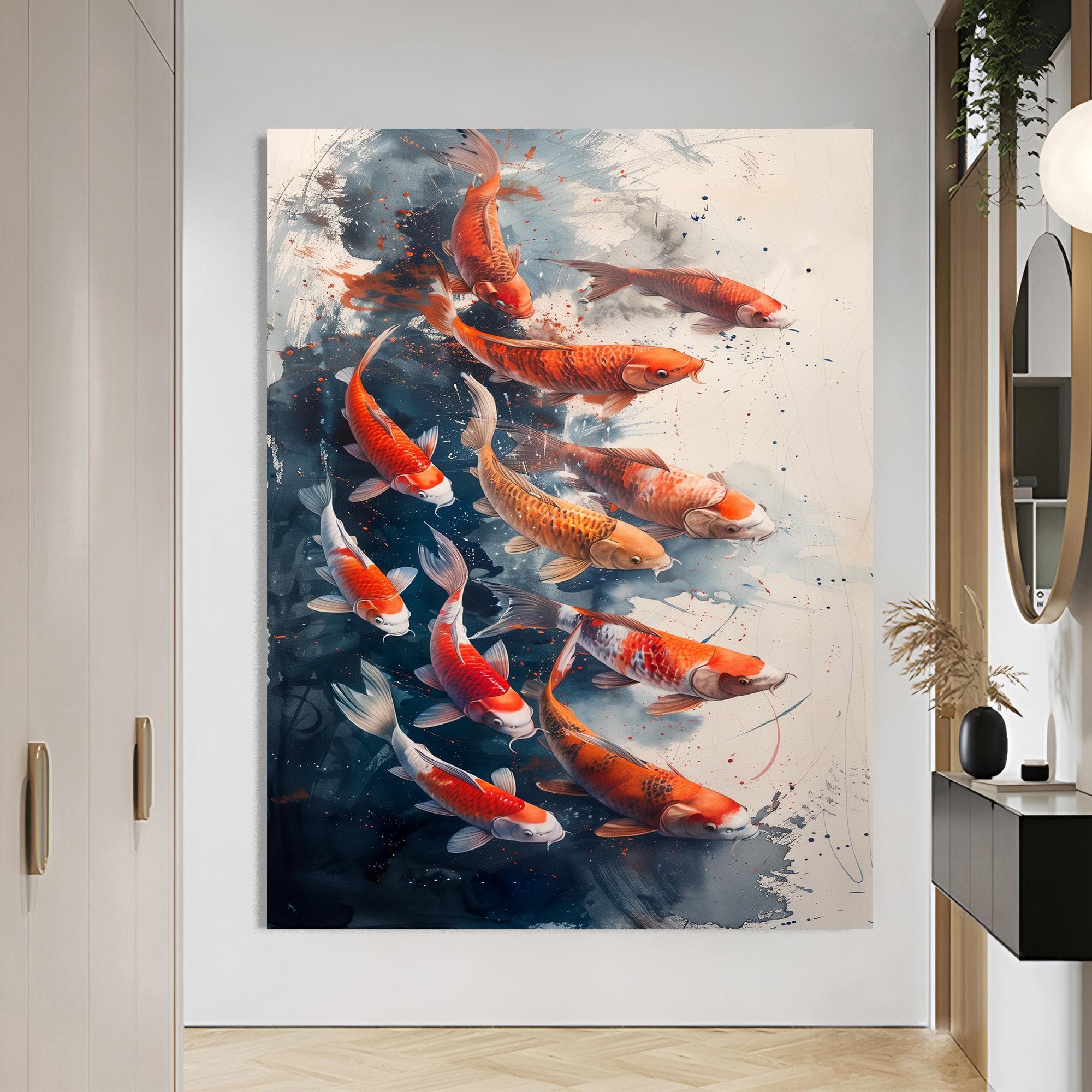 Koi Fish Painting, Aquarium Decor Framed Canvas Print, Japanese Fish Art, Modern Wall Decor, Unique WallDecor, Koi Fish , Wall Hanging - image 5