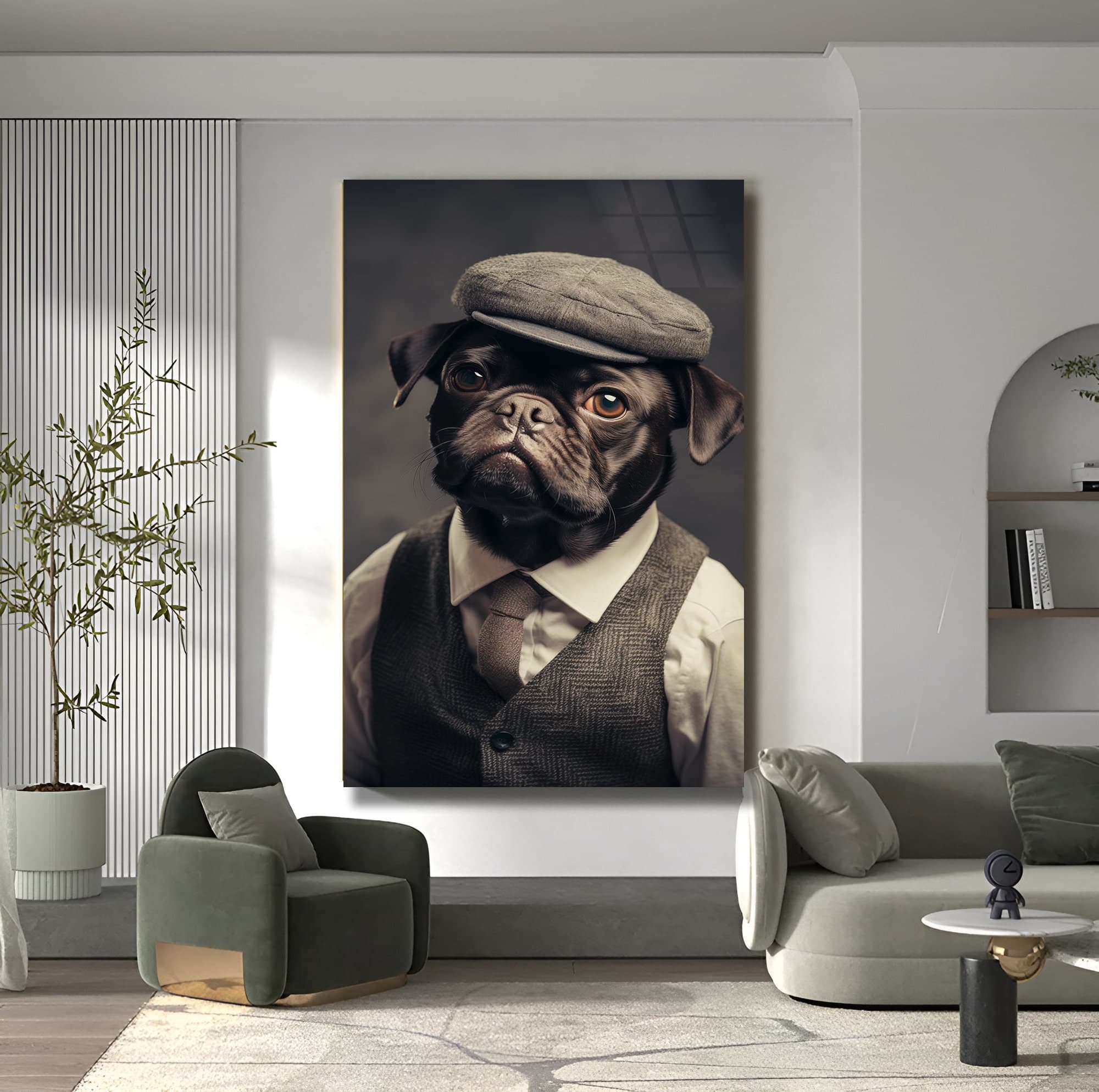 Funny Bulldog Wall Art, Bulldog Glass Print, Dog Wall Art, Nursery Wall Art, Office Wall Art Funny Wall Decor Gift For Friend, Wall Art Gift - image 3