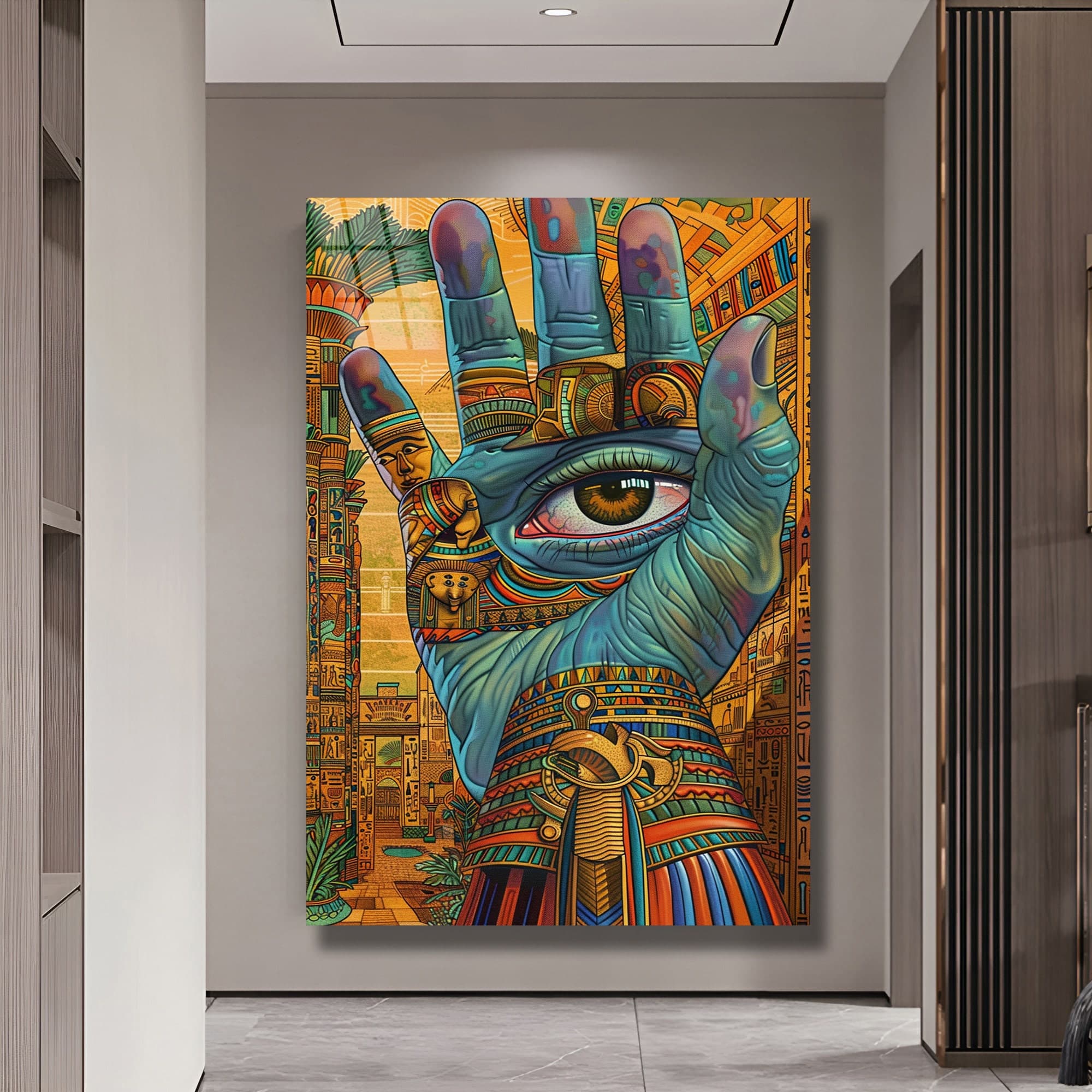Egyptian Culture Decor All Seeing Eye Eye Wall Art Contemporary Wall Art Historical Decor gold Framed Art Wall hangings Large wall decor - image 5