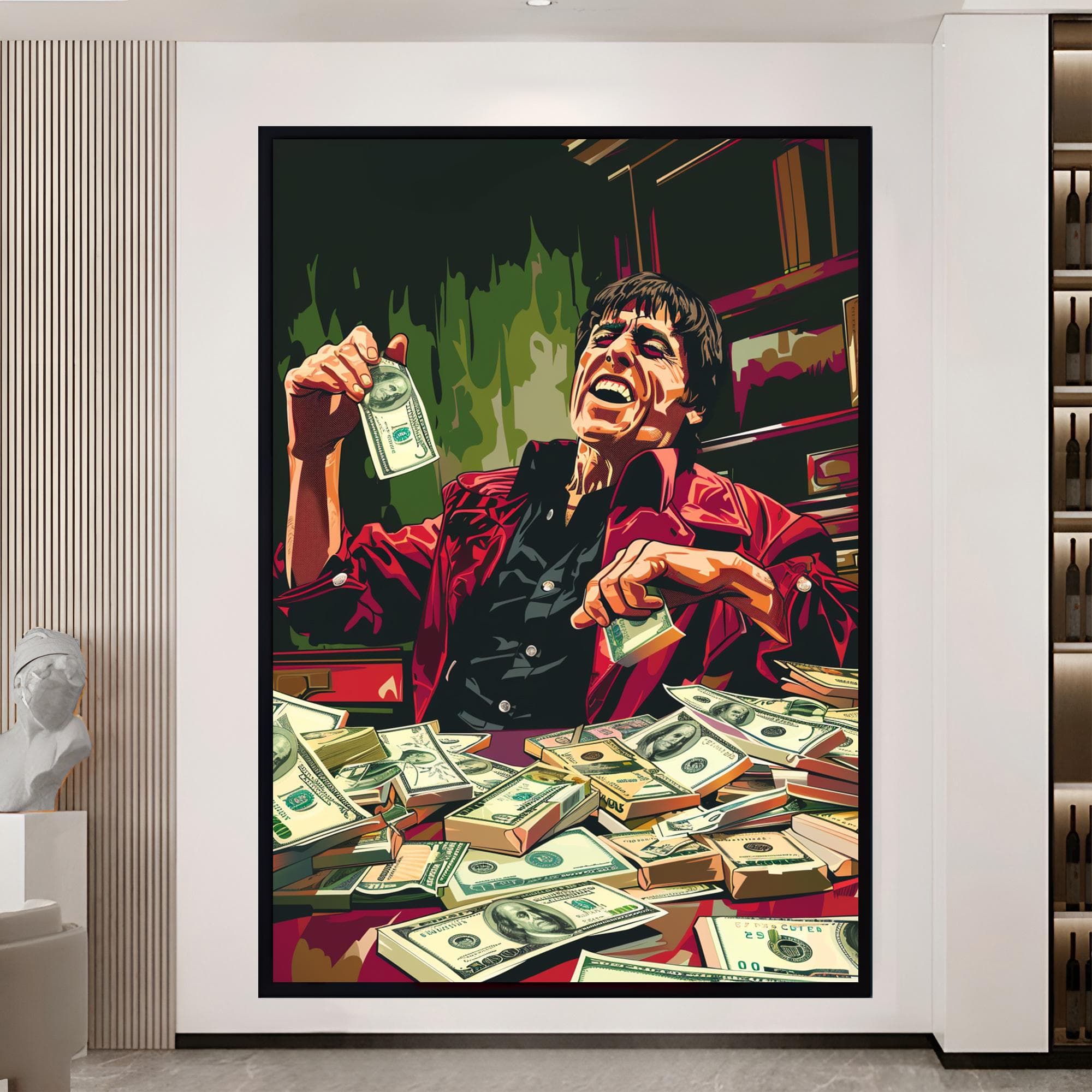 Scarface Canvas, Tony Montana Wall Art, Al Pacino Wall Art  Large Wall Art, Vintage Scarface Canvas, Black Framed Canvas Dad Gift ideas - image 4
