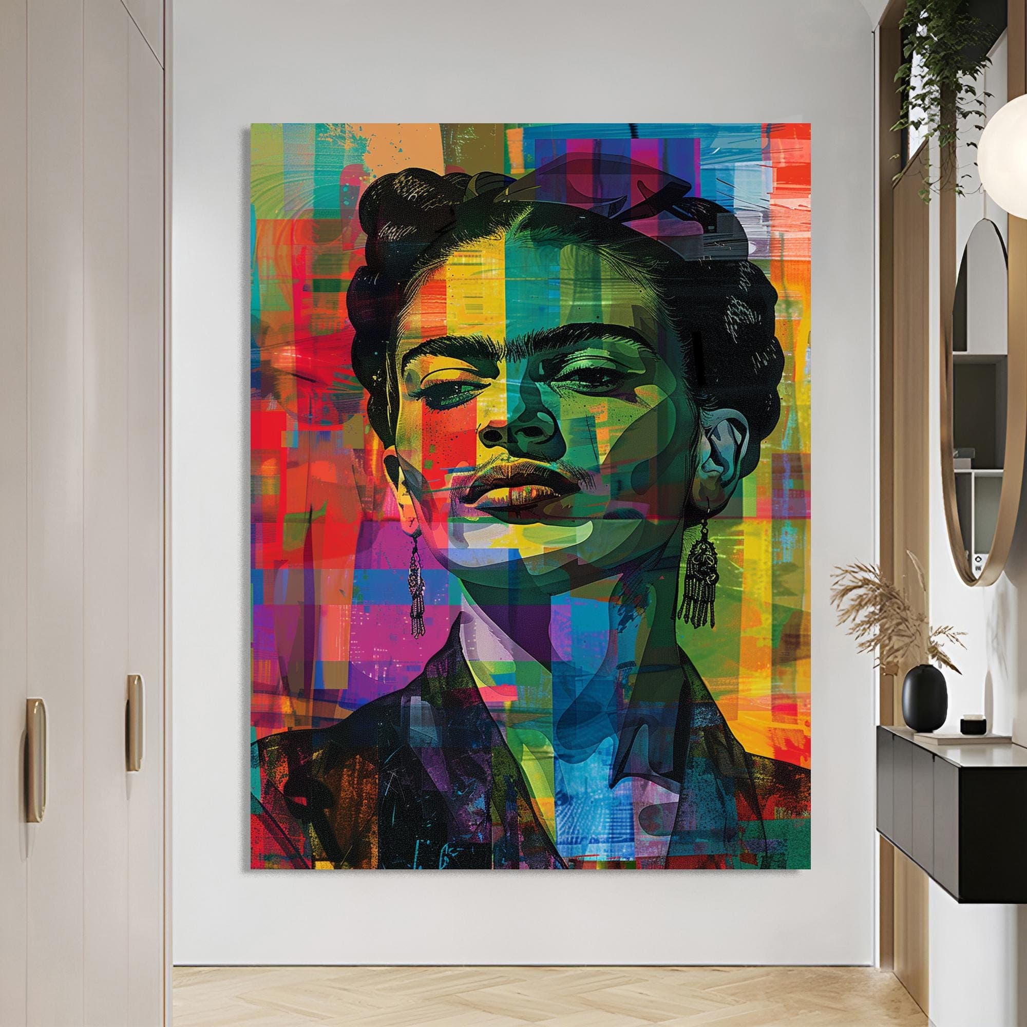 Frida Kahlo Pop Art Canvas,  Modern Mexican Artist Portrait, Artistic Home Decor, Feminist Icon Artwork, Unique Frida Kahlo Art Gift for Mom - image 3