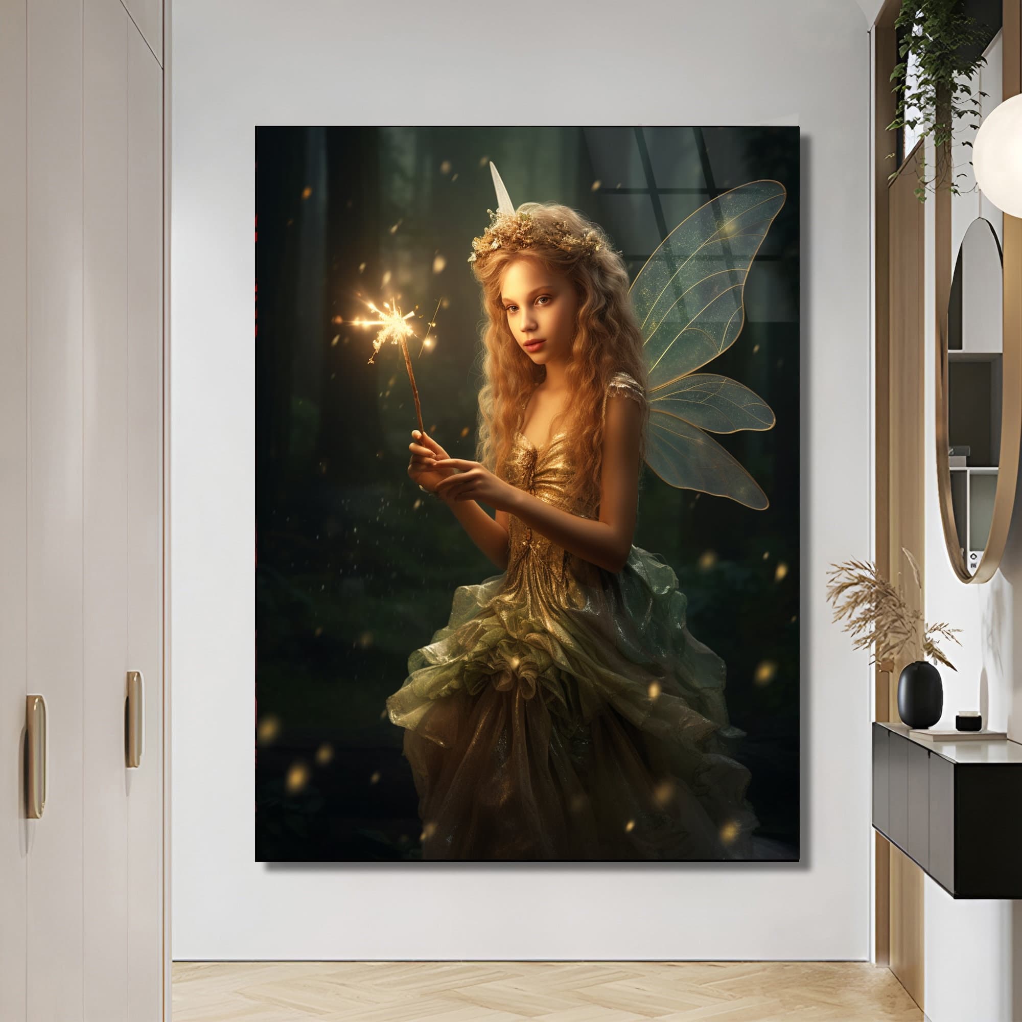 Fairy Girl Wall Art, Fairy Glass Art, Kids Room Wall Art, Nursery Wall Decor, Office Wall Art, Luxury wall art, Home Decor, Wall Art Gifts - image 5