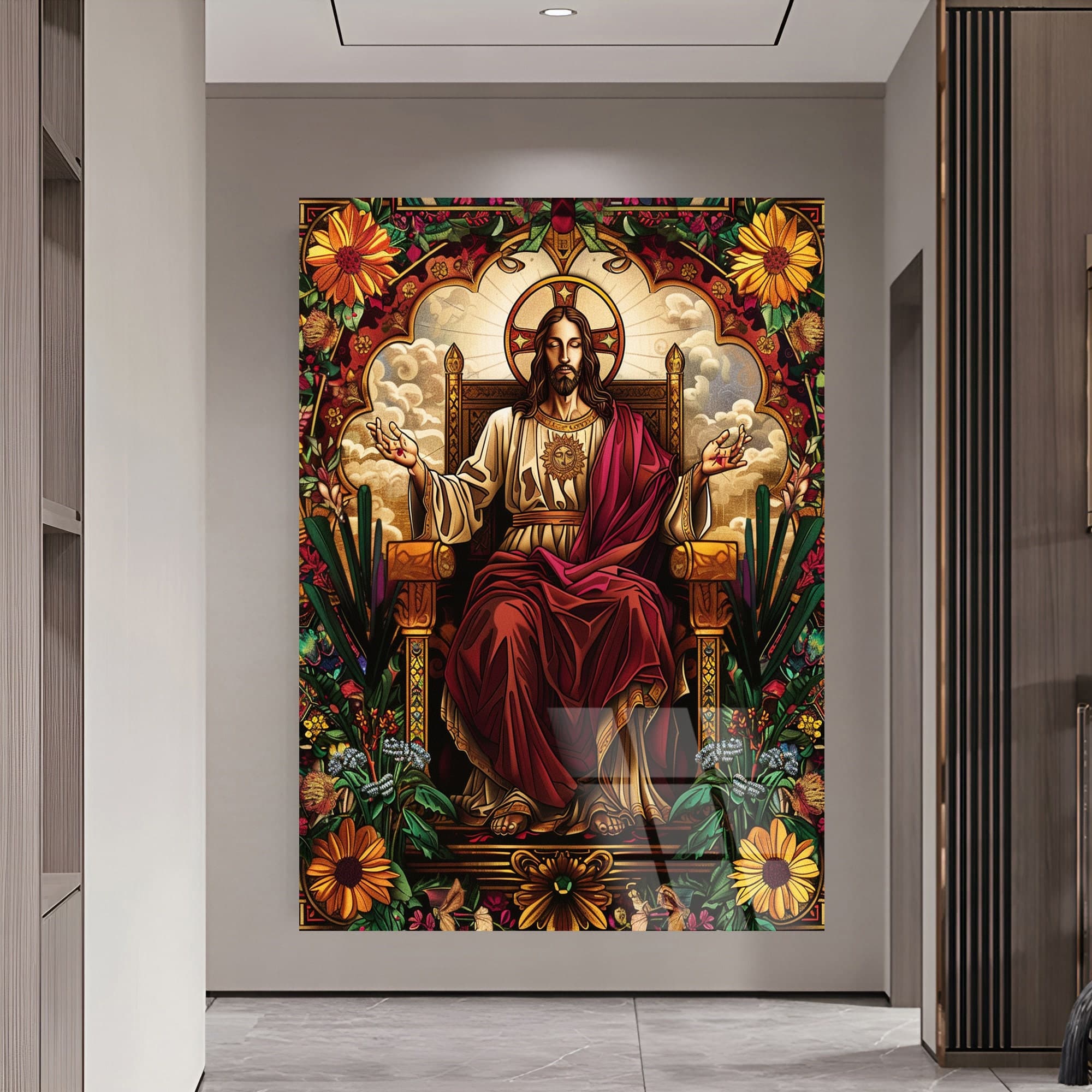 Jesus Stained Glass Art Tempered Glass Wall Art jesus Wall Decor, Stained Glass Art, Christian wall art, christian gift ready to hang gifts - image 5