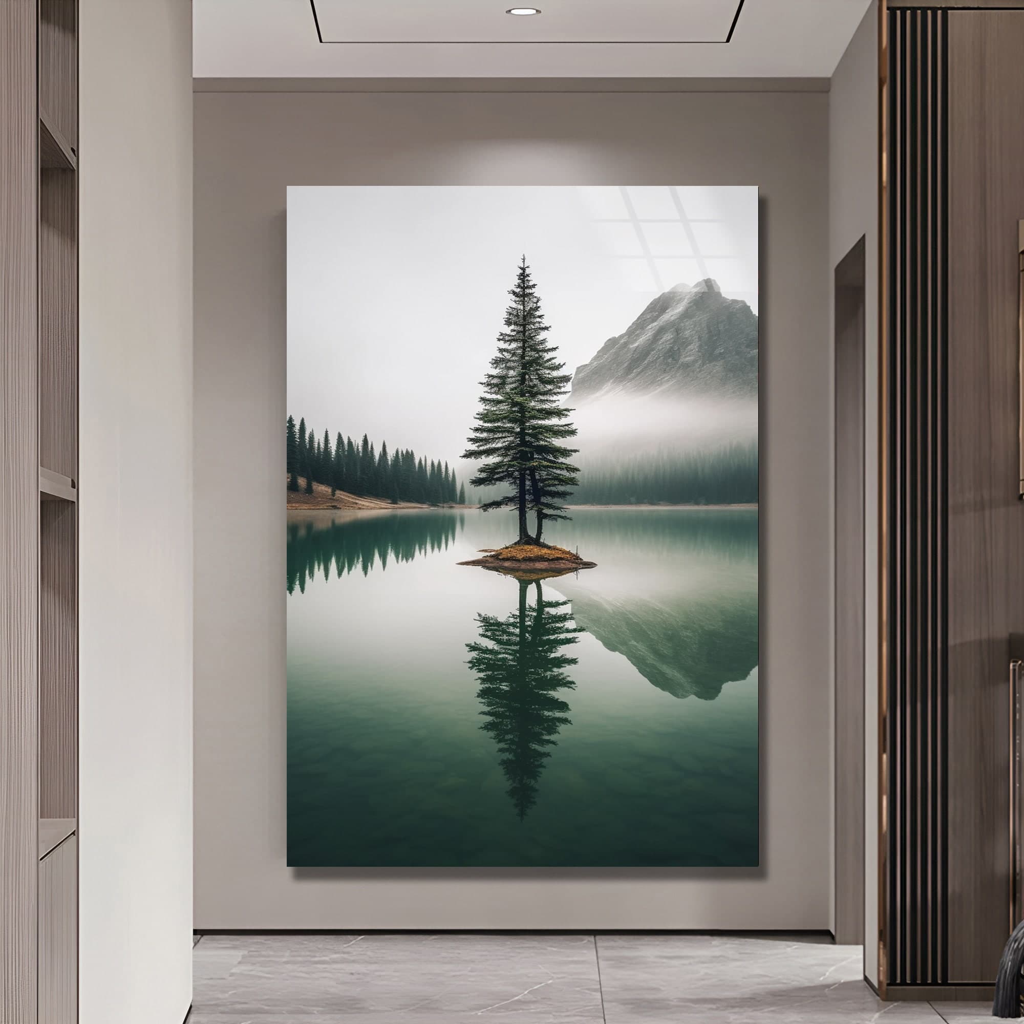 Landscape Glass Art, Tree Wall Art, art Glass, Tempered Glass Art, Large Wall Art, Wall Hanging, Home Decor, Luxury wall Art Glass Print Art