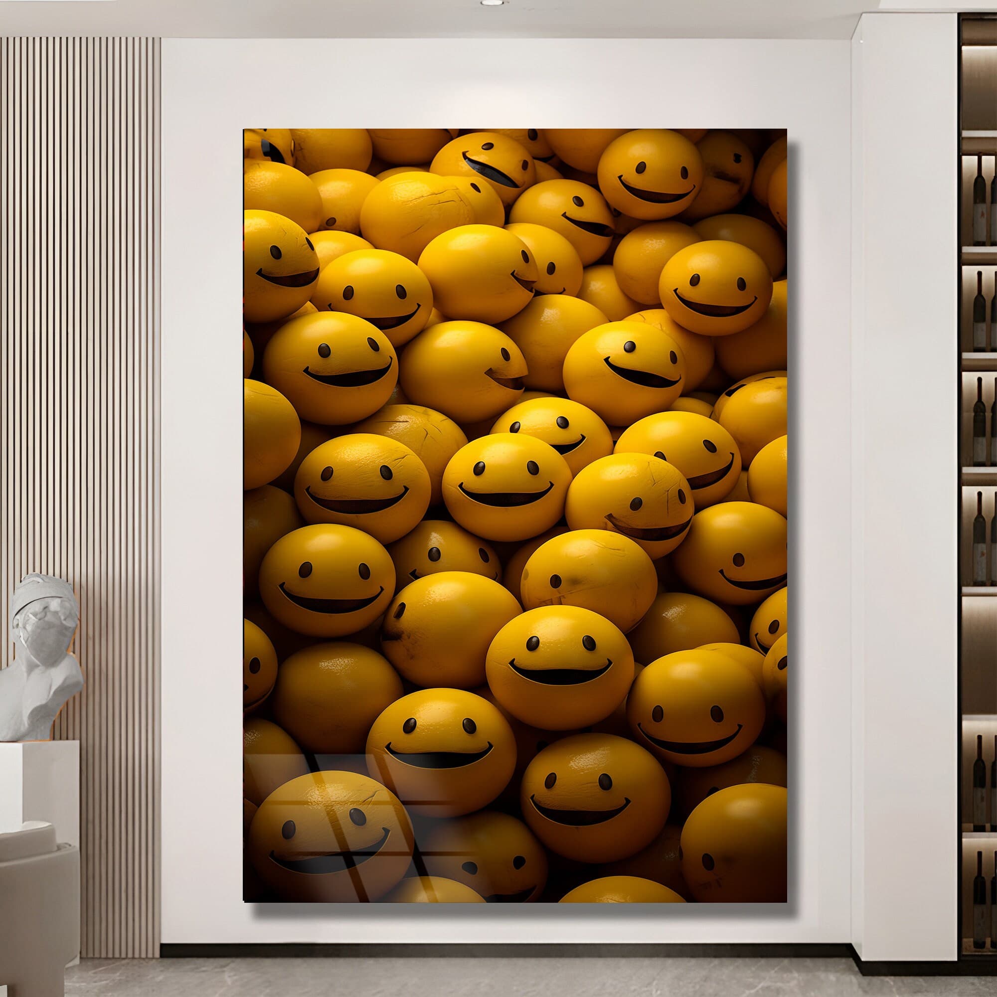 Tempered glass wall art smile wall decor funny wall art gift for kids kids wall decor nursery wall art housewarming gift large artwork - image 5