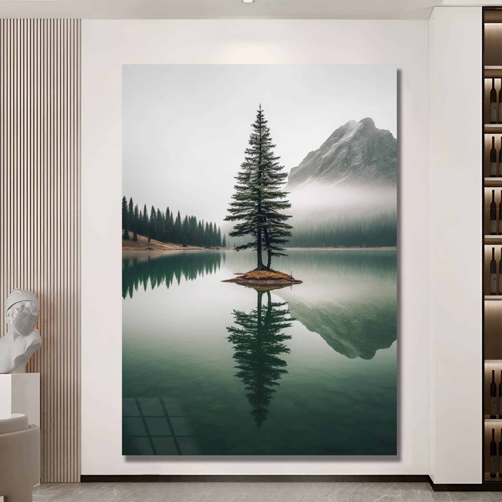 Landscape Glass Art, Tree Wall Art, art Glass, Tempered Glass Art, Large Wall Art, Wall Hanging, Home Decor, Luxury wall Art Glass Print Art - image 3
