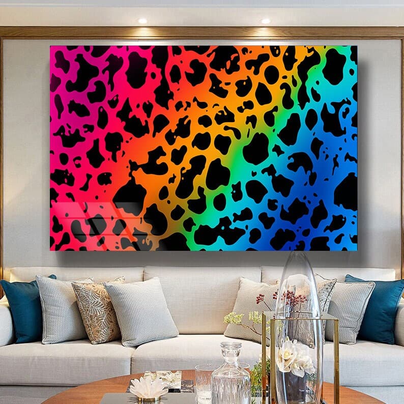 Abstract Glass Art Patterned wall decor Leopard Pattern Decoration, Art Glass, Large Wall Art, Art for livingroom, Luxury wall Art Home Art - image 5