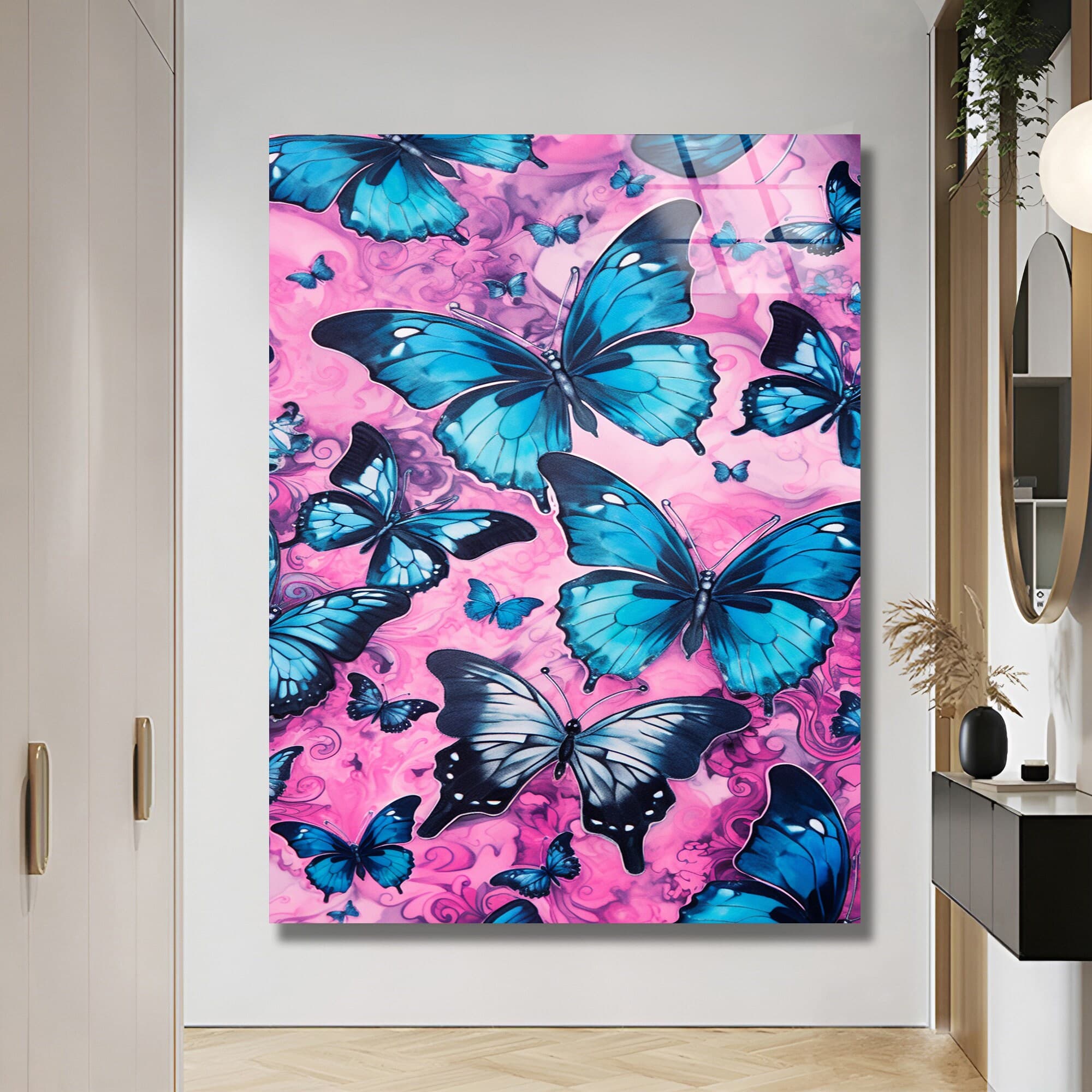 Butterfly Wall Art, Butterfly Glass Art, Art Glass, Wall Hanging, Luxury Wall Art, Fashion Wall Art Art for room, Office Wall Decor Art Gift - image 3