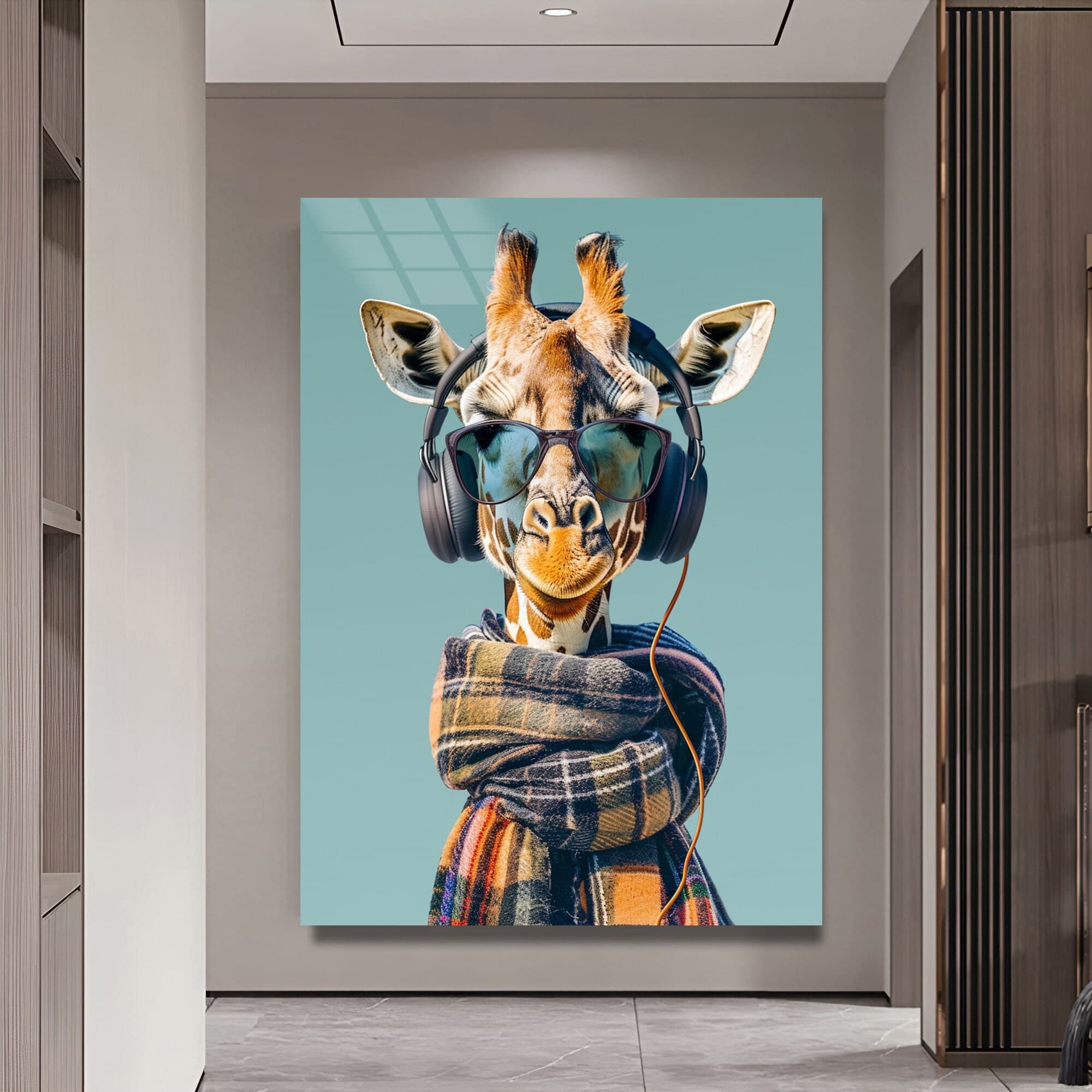 Tempered Glass Wall Art Giraffe Wall  Art Funny Animals Decor Nursery Design Home Decoration Housewarming Gift Kids Room Decor Ready To Hang - image 4