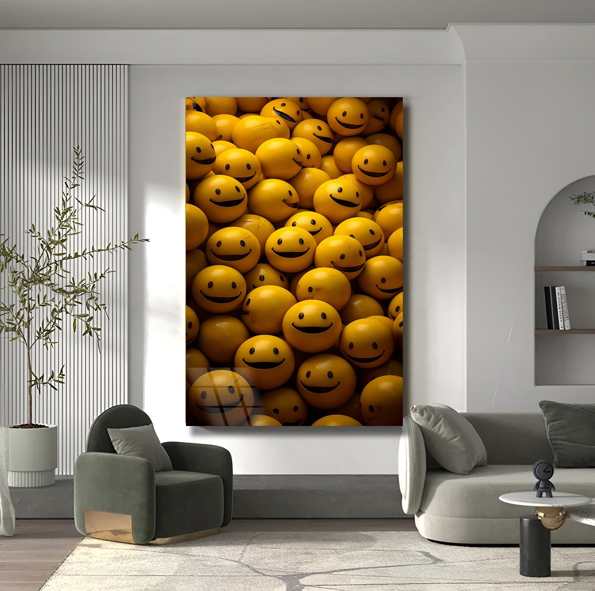 Tempered glass wall art smile wall decor funny wall art gift for kids kids wall decor nursery wall art housewarming gift large artwork - image 4