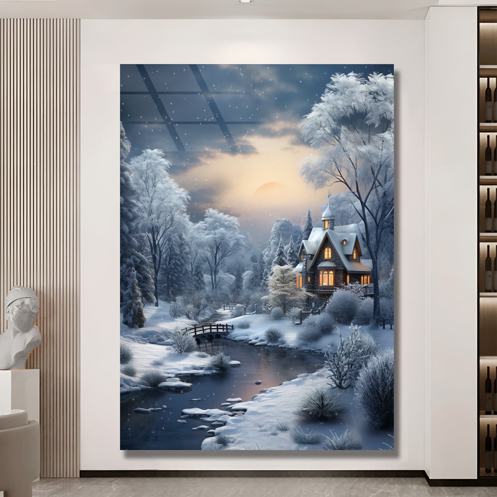 Winter Is Coming Wall Art, Winter Themed Wall Art, Snow Glass Art, Art Glass, Luxury Wall Art, Christmas Themed Art, Office Wall Decor, Gift - image 5