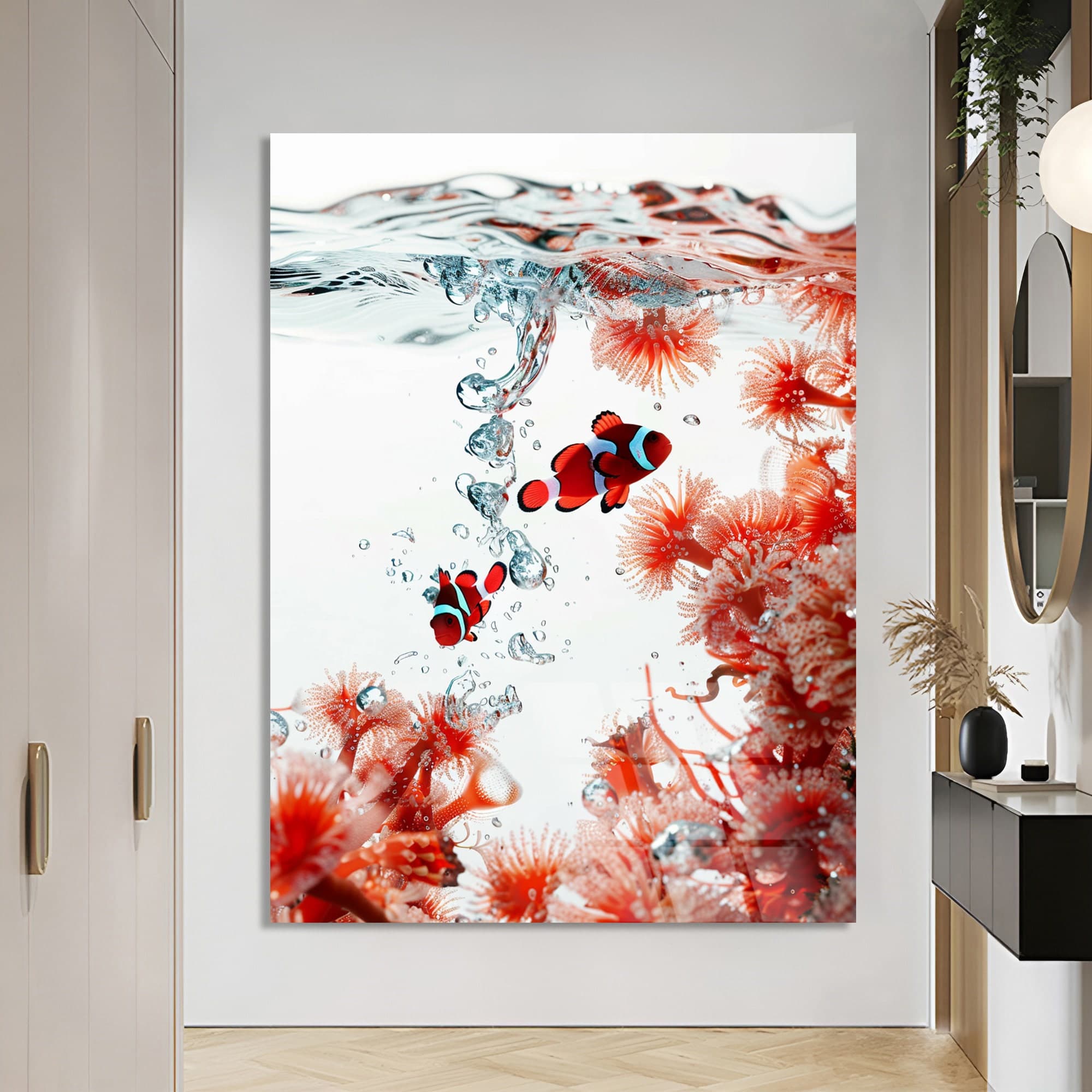 Clear aquarium decor Tempered Glass wall Art fish decor natural decor Ocean Wall Art Luxury wall art Wall hangings Large artwork Home decor