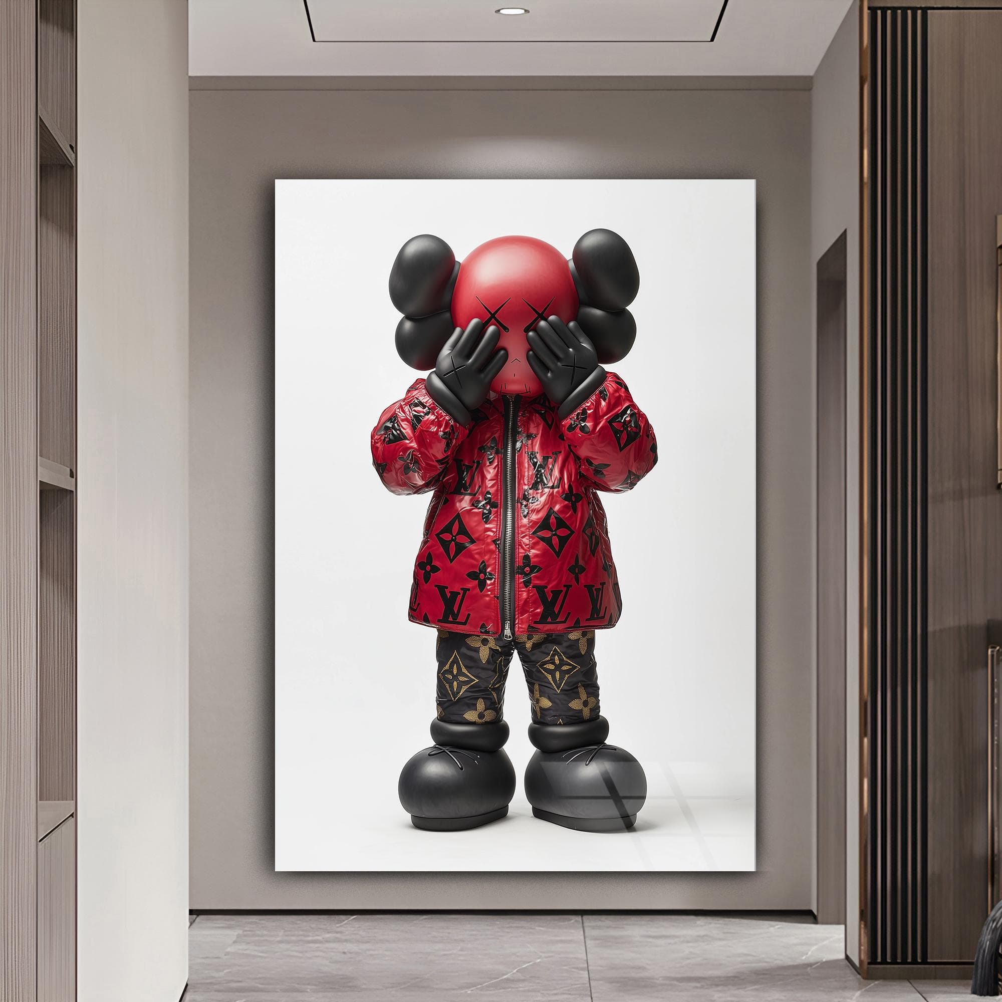 Kaws Figure Kaws Wall Art Tempered Glass Art Gift for Friend Kaws Print Birthday Gift Modern Unique Luxury Wall Art Oversized Wall Decor - image 3