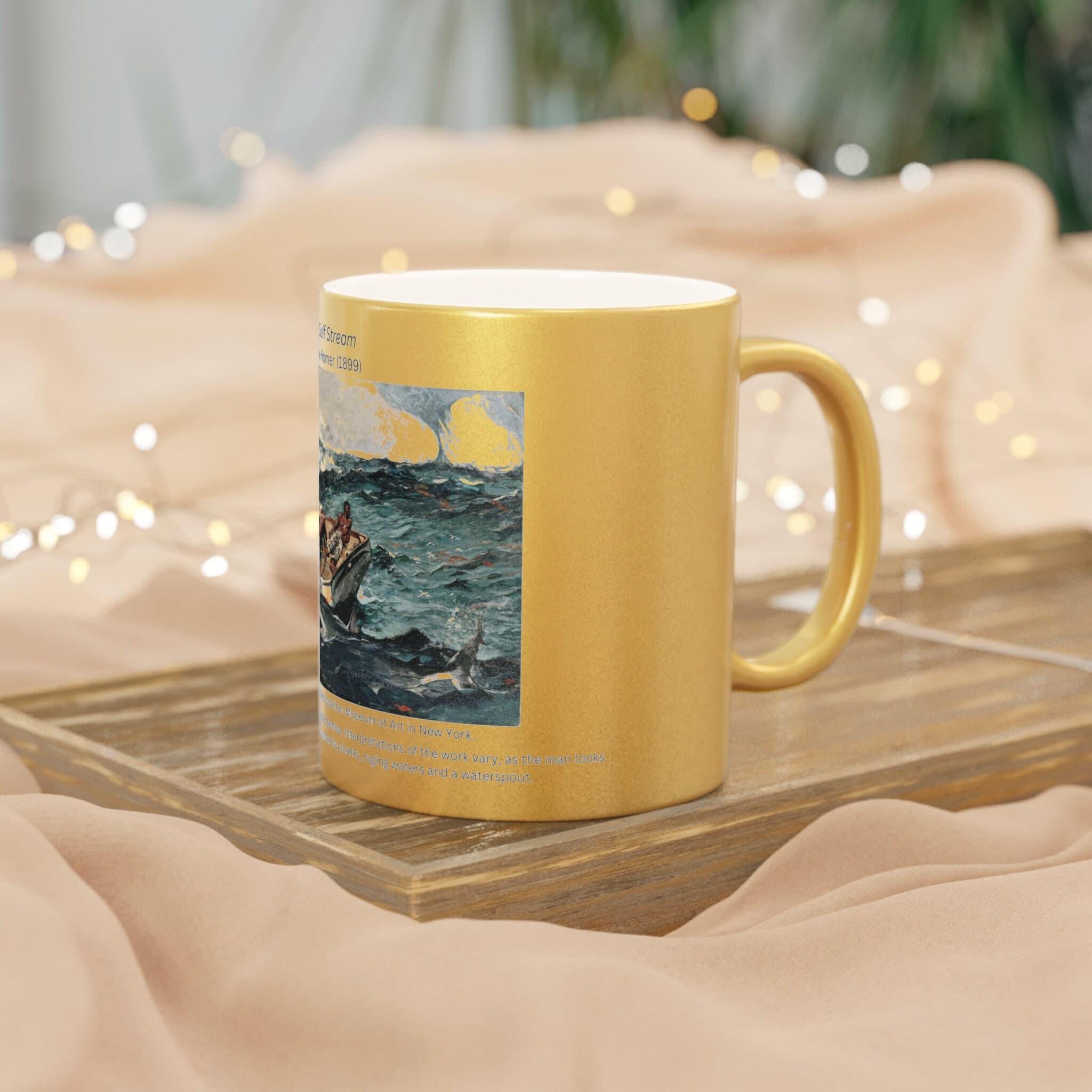 The Gulf Stream, by Winslow Homer | Celebrate American Art | Metallic Mug (Silver\Gold) - image 4