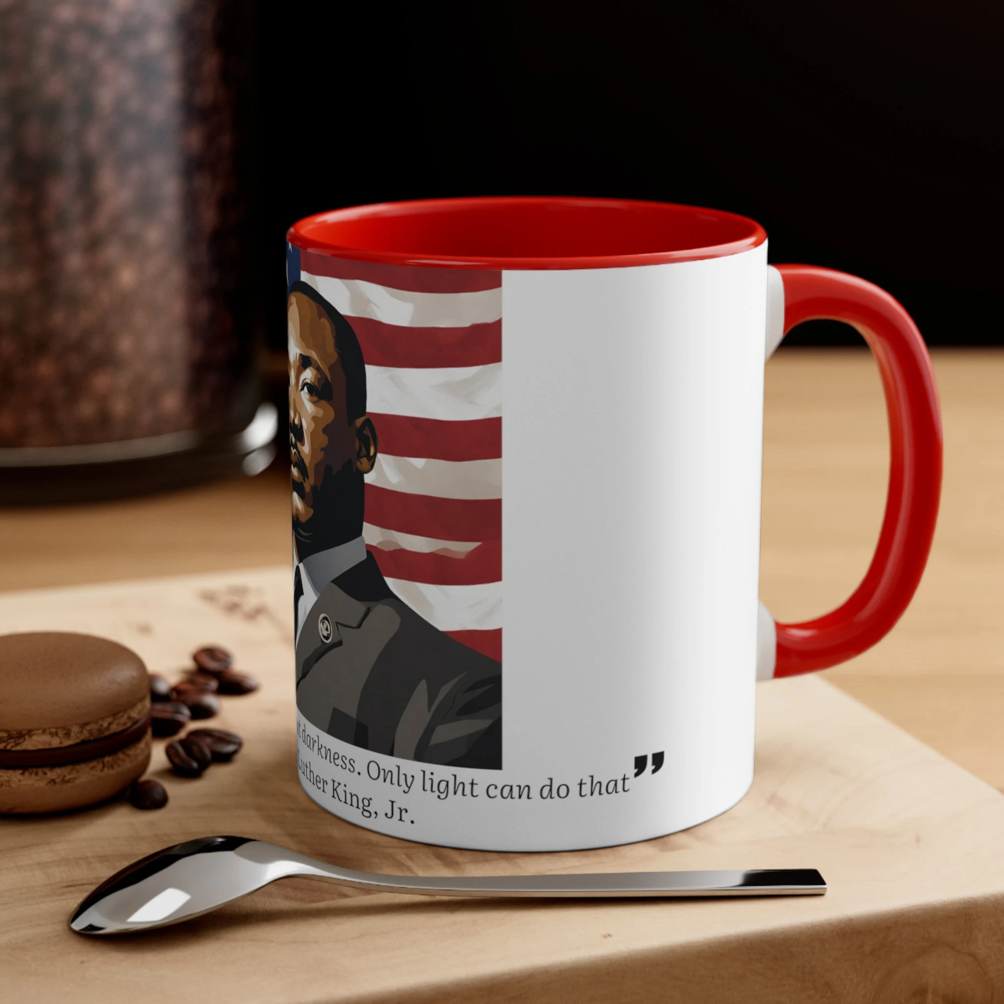 Famous American Quotes | Martin Luther King Jr | Darkness cannot drive out darkness. Only light can do that | Accent Coffee Mug, 11oz - image 5