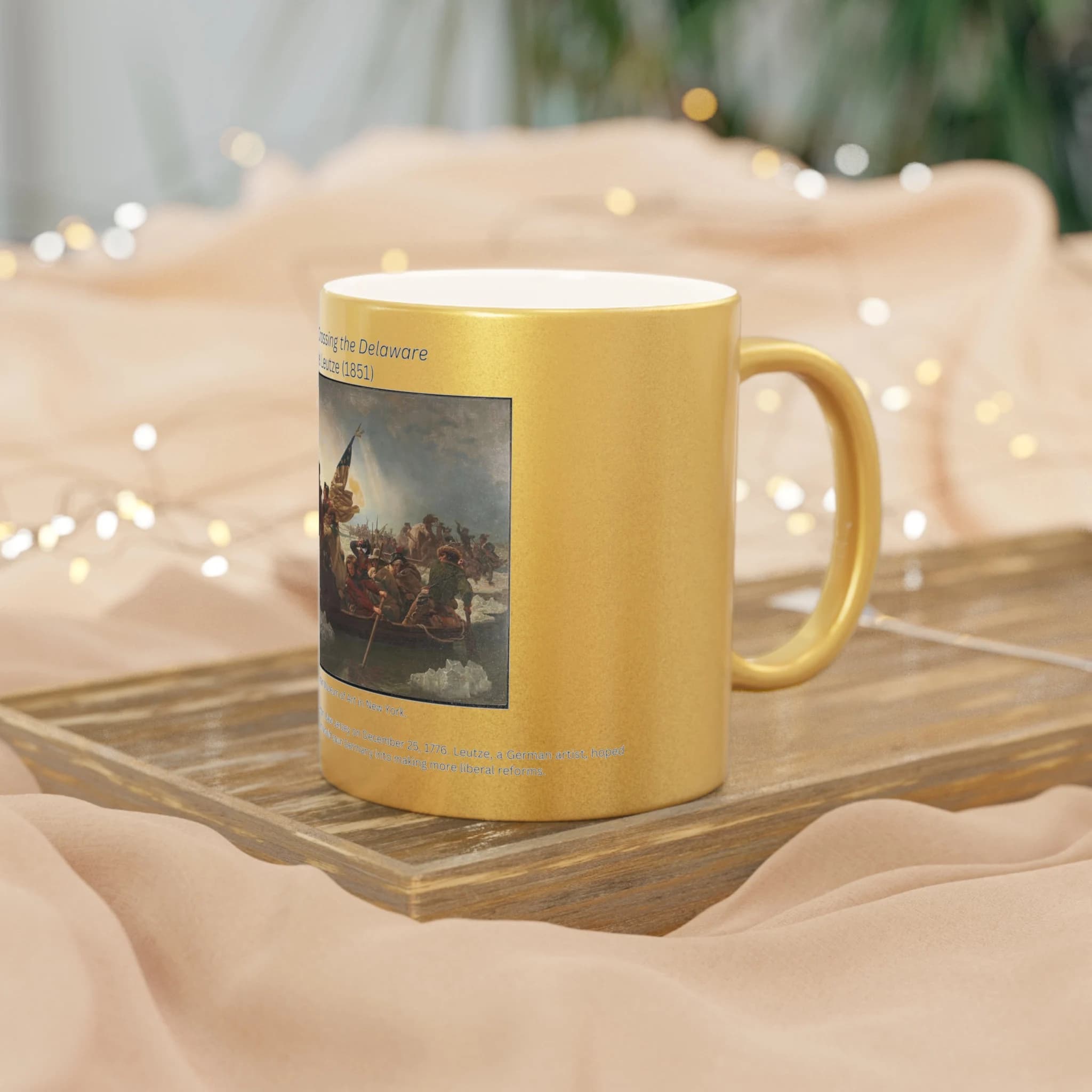 Washington Crossing the Delaware, by Emanuel Leutze | Celebrate American Art | Metallic Mug (Silver\Gold) - image 5