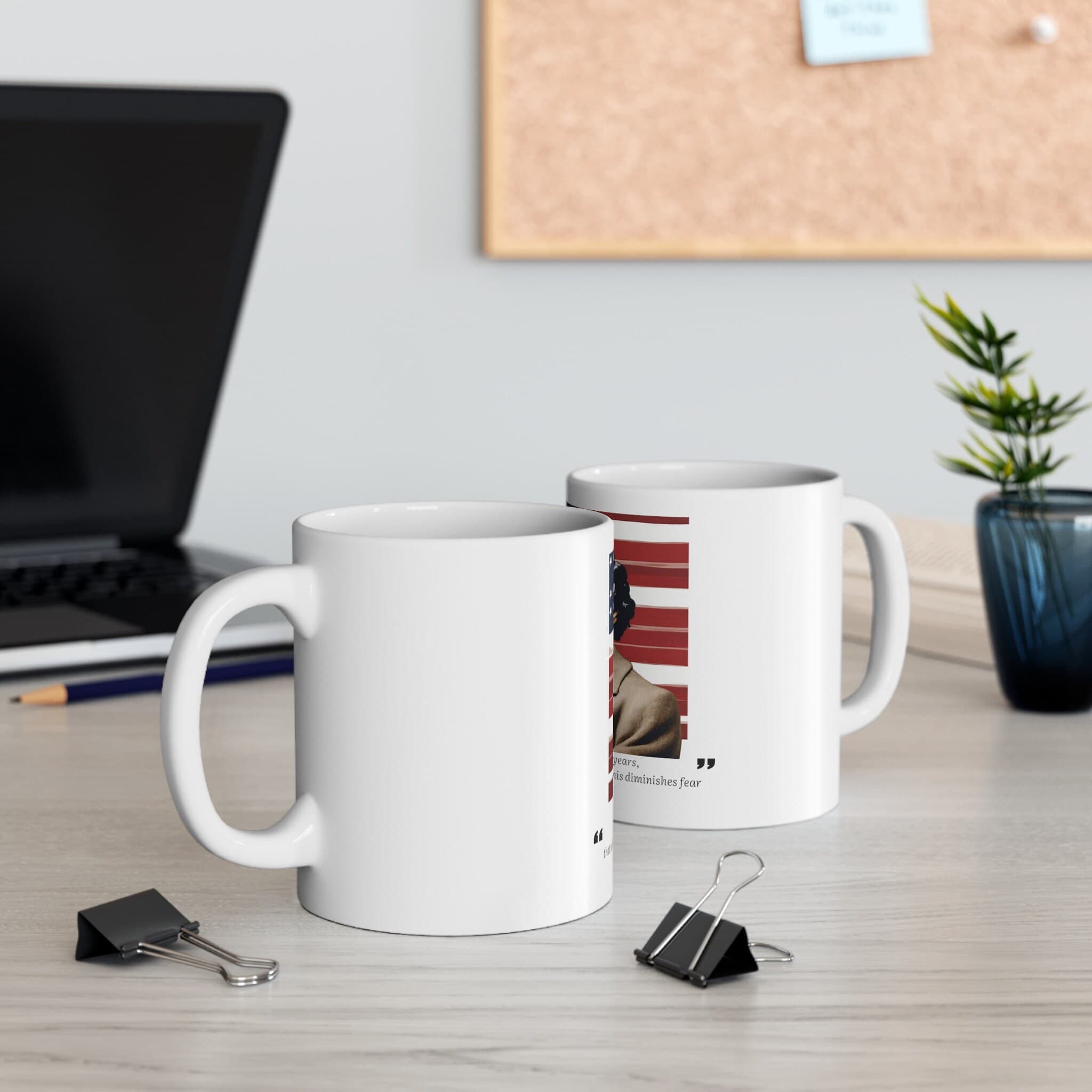 Famous American Quotes | Rosa Parks | When one's mind is made up, this diminishes fear | Ceramic Mug 11oz - image 4