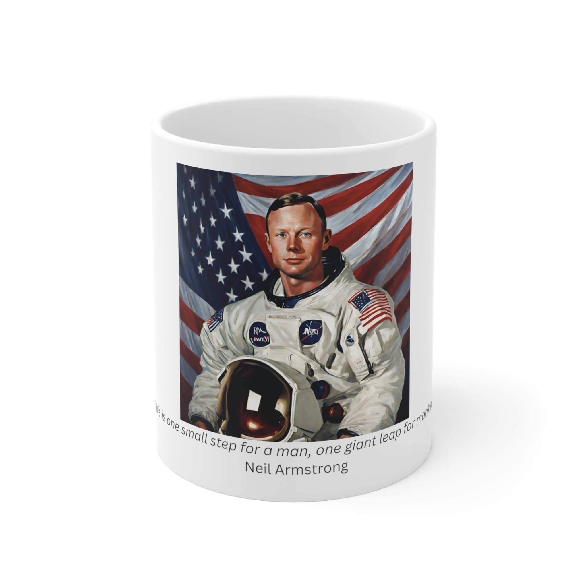 Famous American Quotes | Neil Armstrong | One small step for a man, one giant leap for mankind | Ceramic Mug 11oz