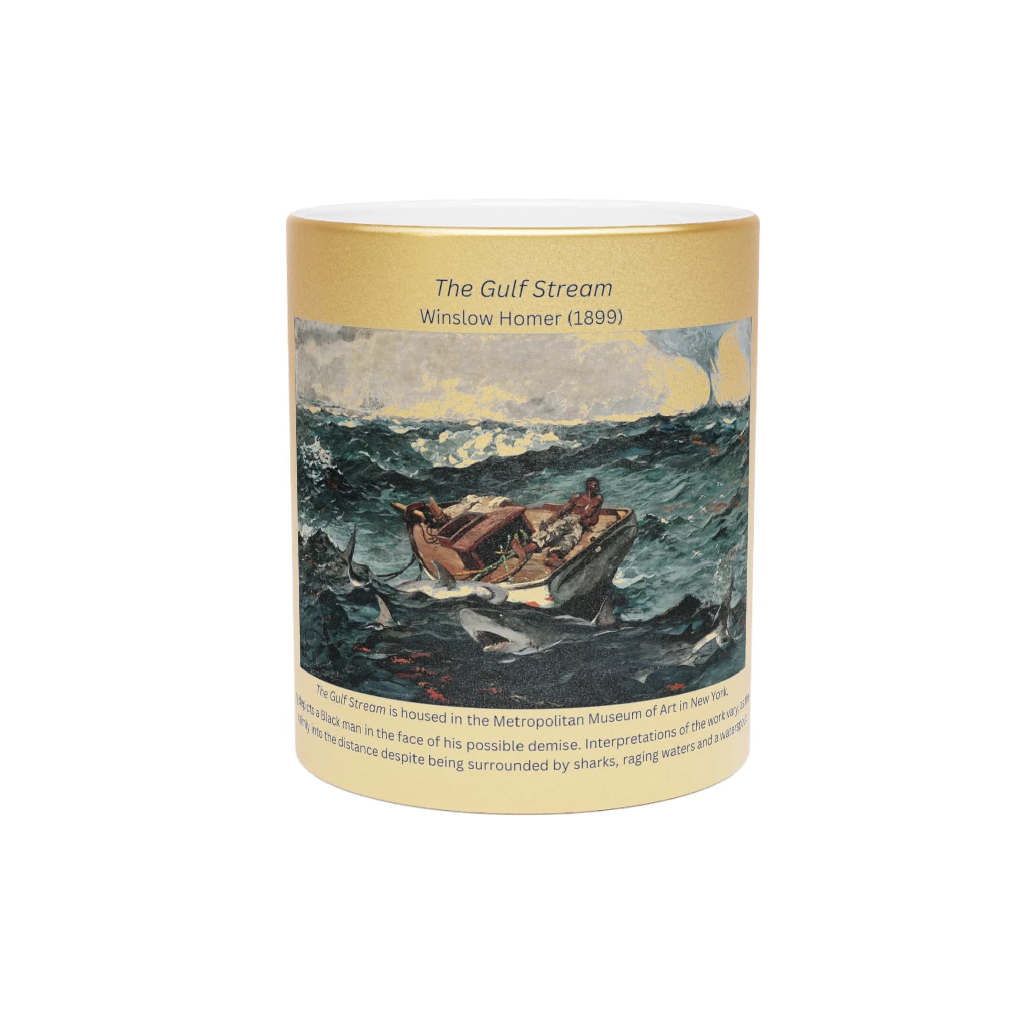 The Gulf Stream, by Winslow Homer | Celebrate American Art | Metallic Mug (Silver\Gold) - image 3